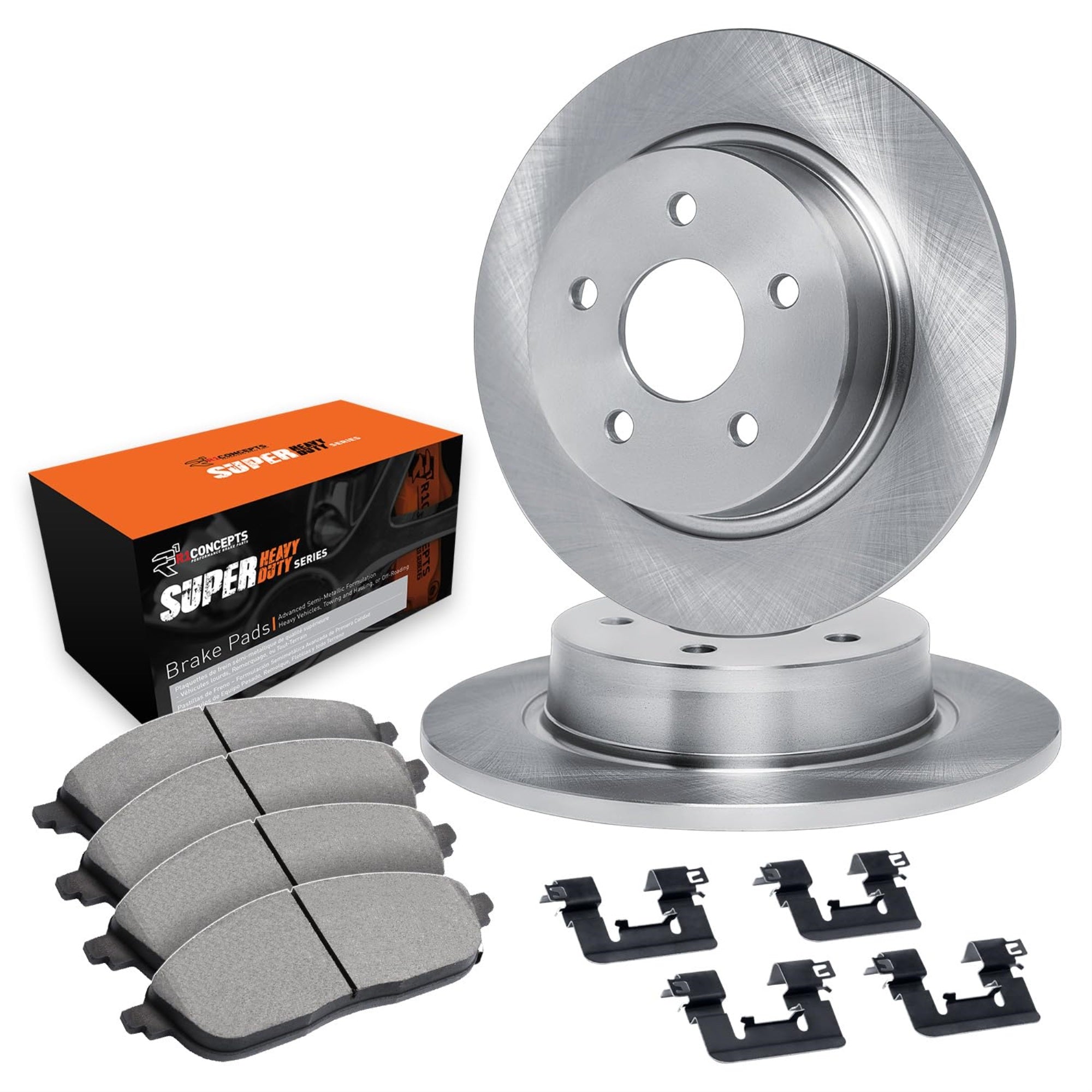 R1 Concepts Disc Brake Rotor Set with Super Duty Pads and Hardware WFXH1-55050