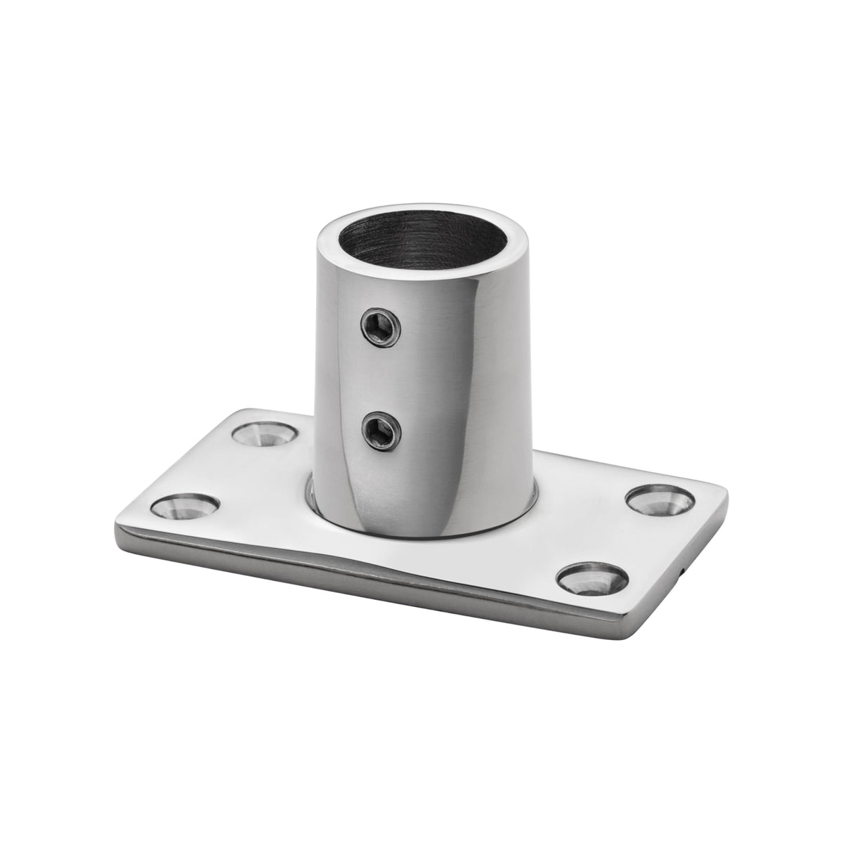 Whitecap Ind Whitecap S-1466C 90 Rectangular Base Rail Fitting With Set Screw - 1-5/8' X 2-3/4', Cp/Zamac