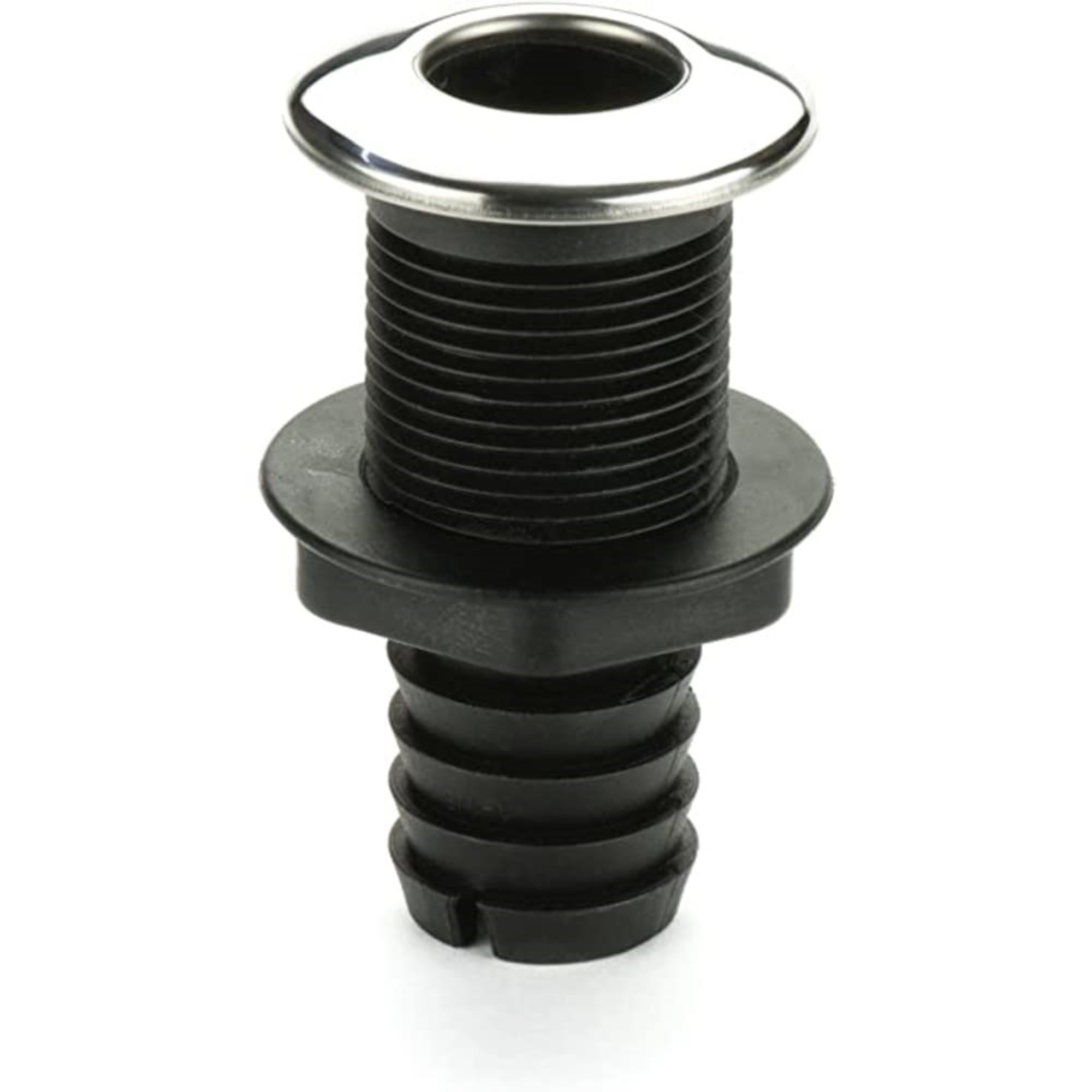 Whitecap Industries S-3803C Stainless Steel/Nylon Thru-Hull With Barb - 1-1/8' Hose Size, Straight
