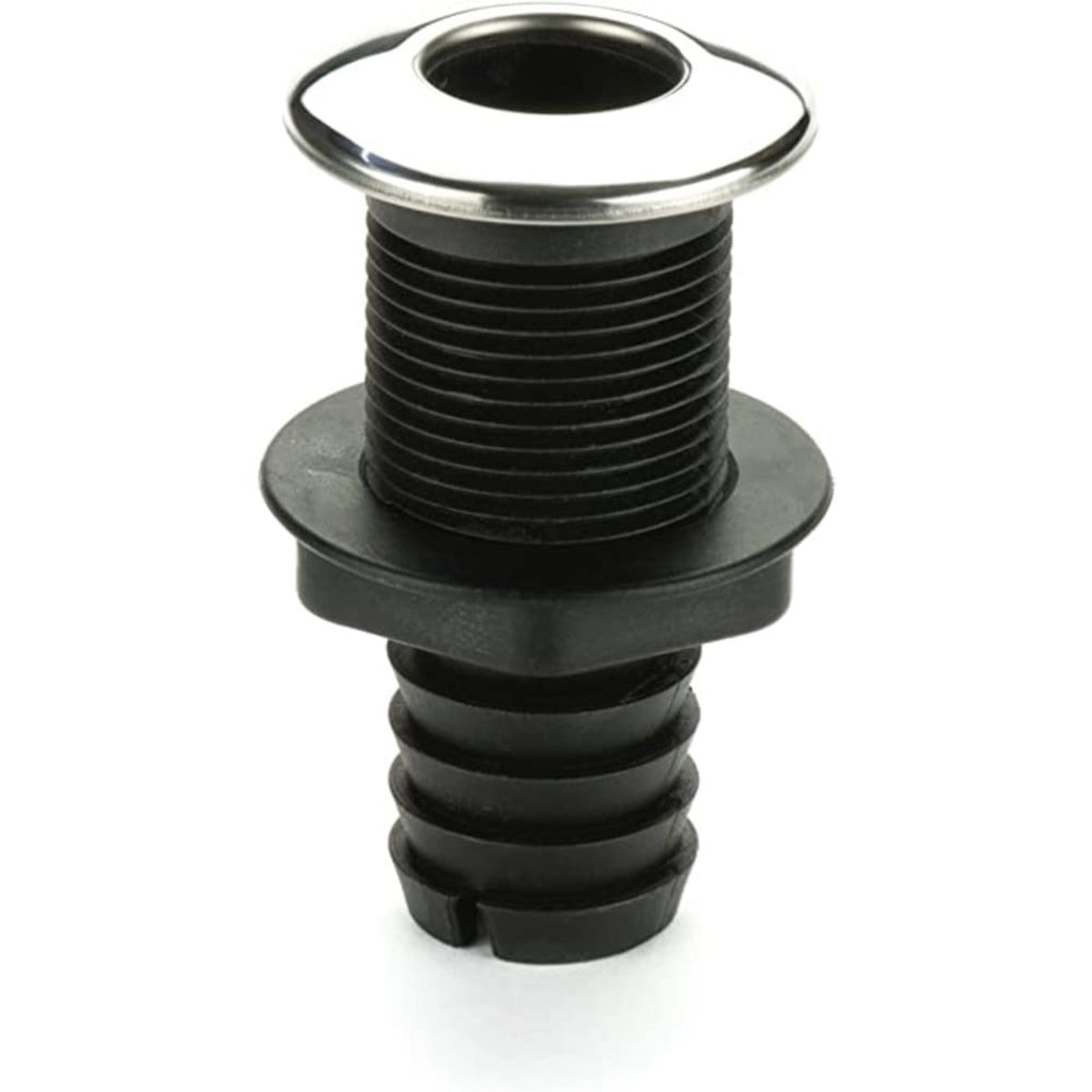 Whitecap Industries S-3803C Stainless Steel/Nylon Thru-Hull With Barb - 1-1/8' Hose Size, Straight