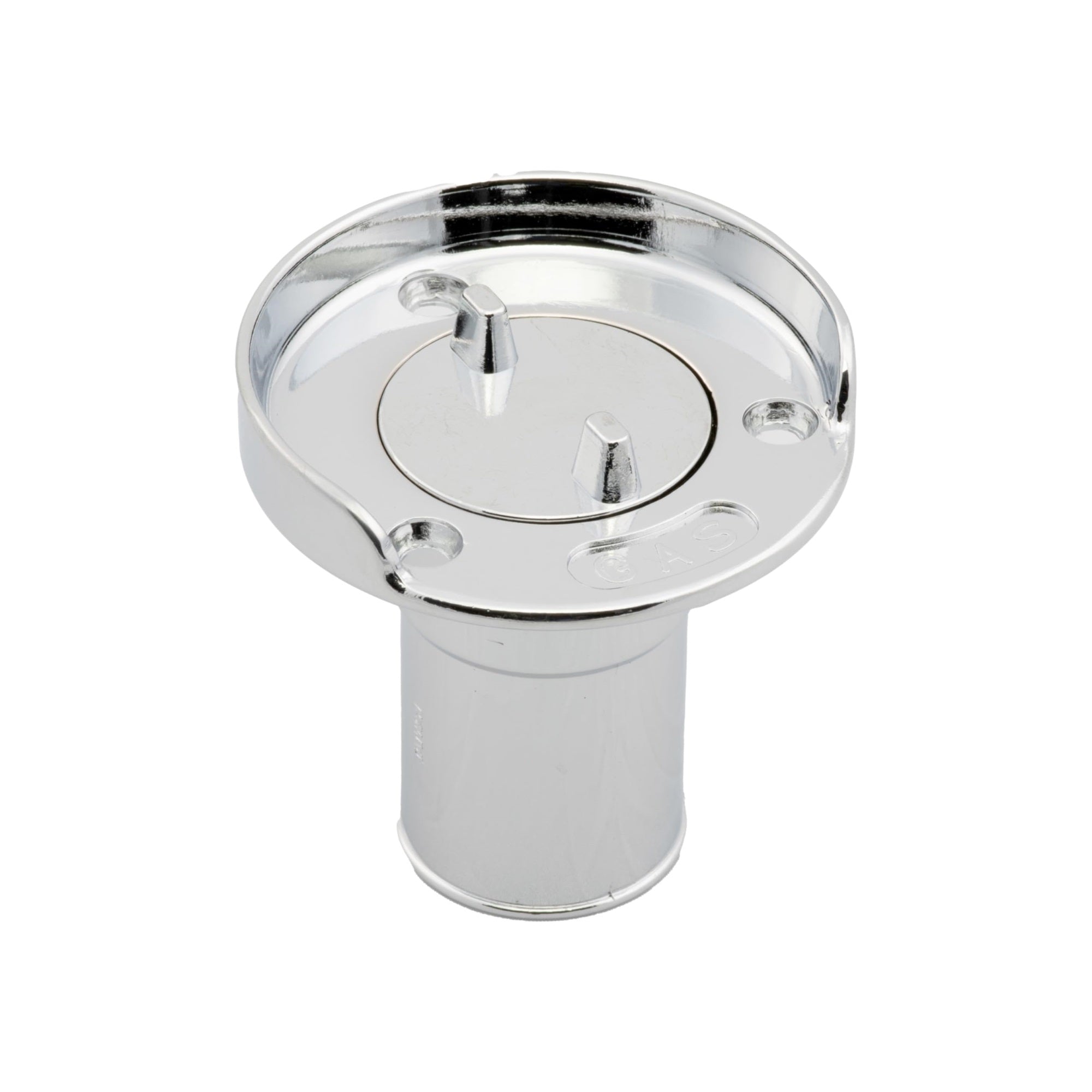 Whitecap Industries S-7021P Chrome Plated Zamac Gas Hose Deck Fill With Splash Guard - 3-1/8' Hose