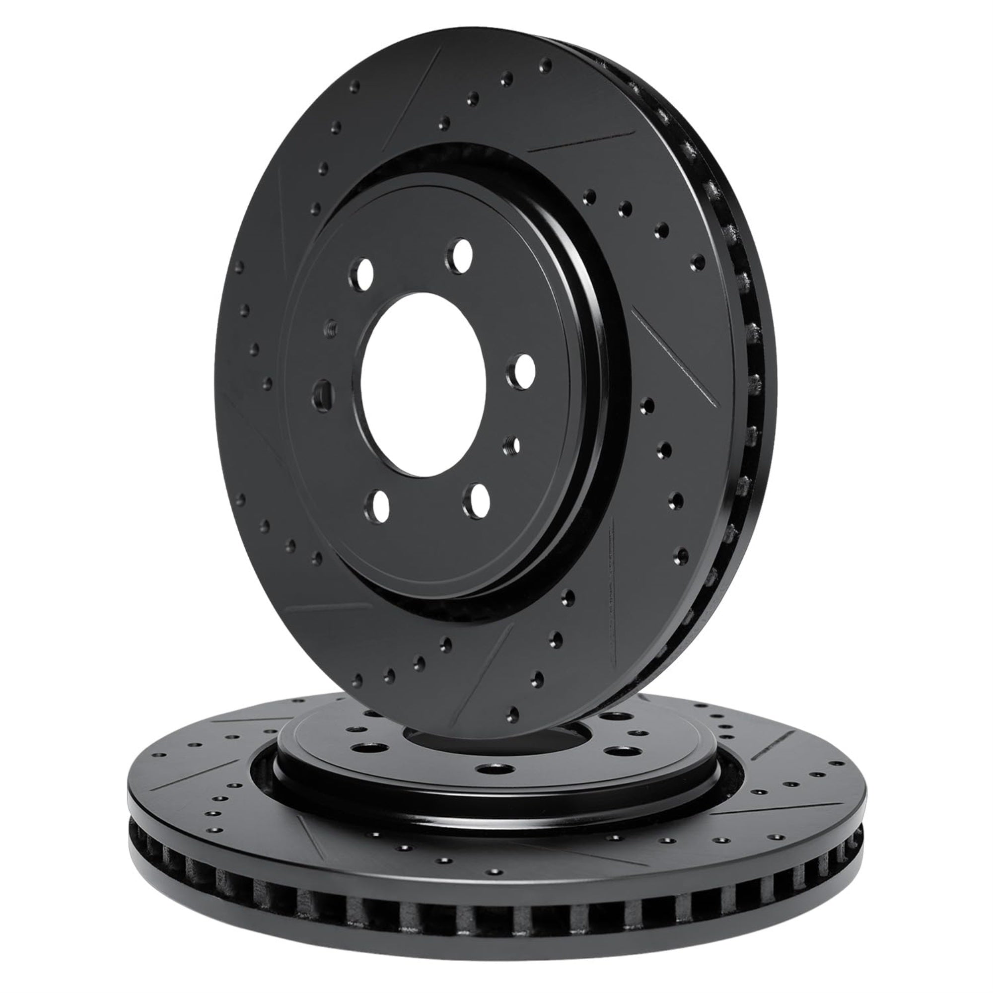 R1 Concepts Drilled and Slotted Black Disc Brake Rotor Set WHPN1-48004