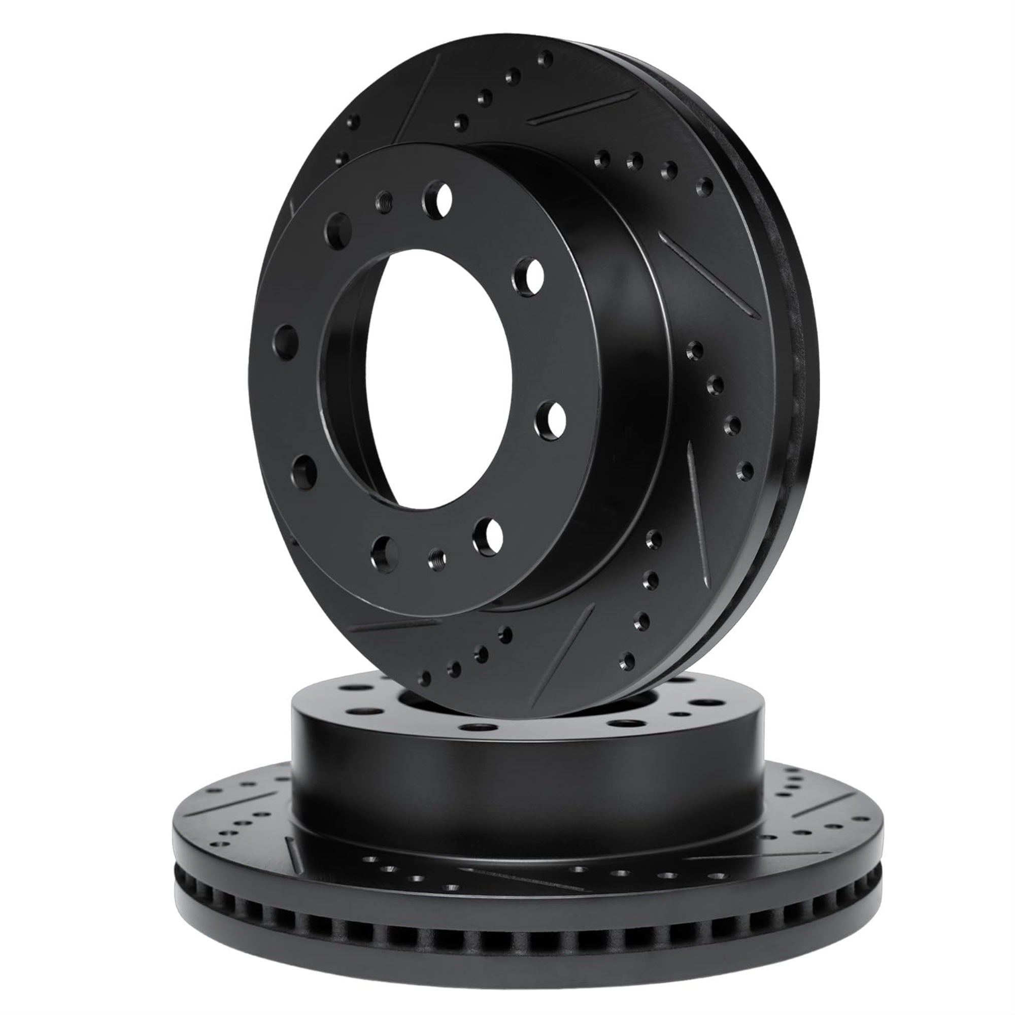 R1 Concepts Drilled And Slotted Black Disc Brake Rotor Set Whpn1-54191