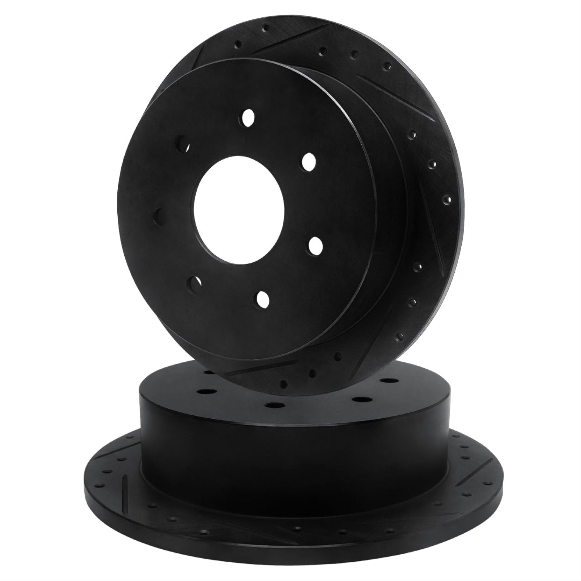 R1 Concepts Drilled And Slotted Black Disc Brake Rotor Set Whpn1-54214