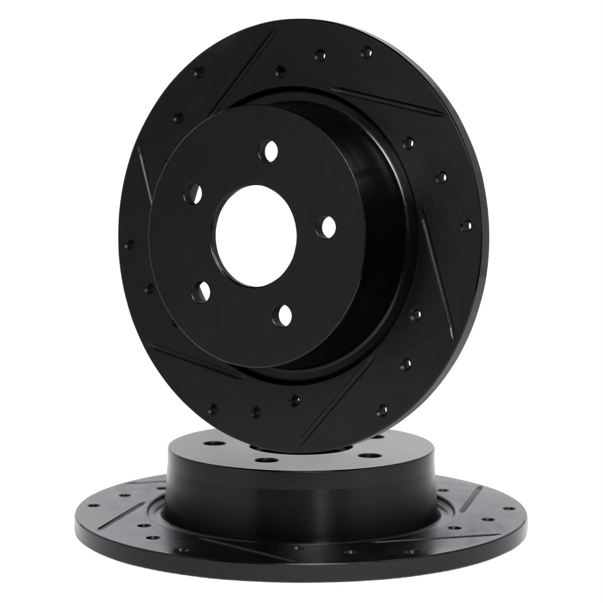 R1 Concepts Drilled and Slotted Black Disc Brake Rotor Set WHPN1-63009