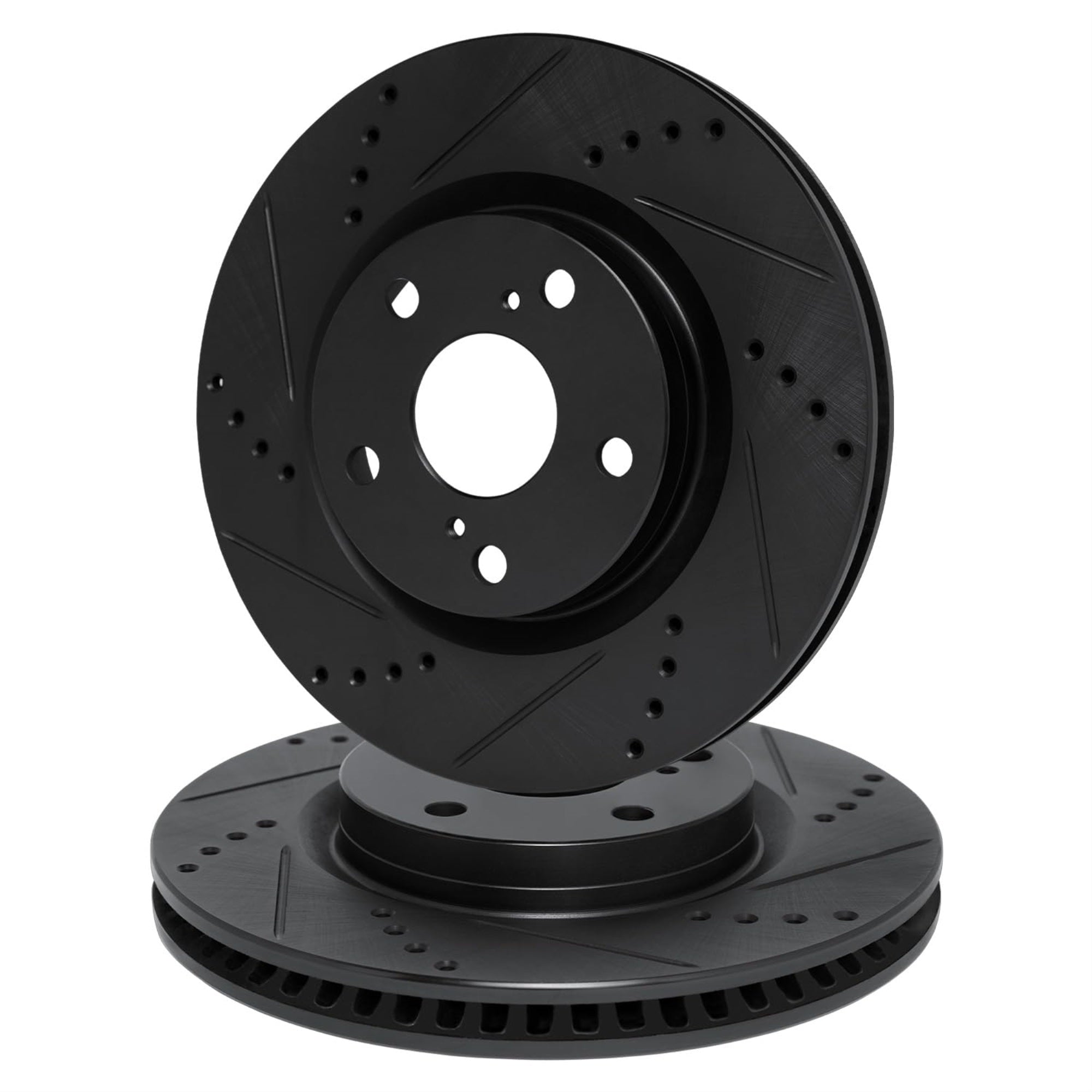 R1 Concepts Drilled and Slotted Black Disc Brake Rotor Set WHPN1-92064