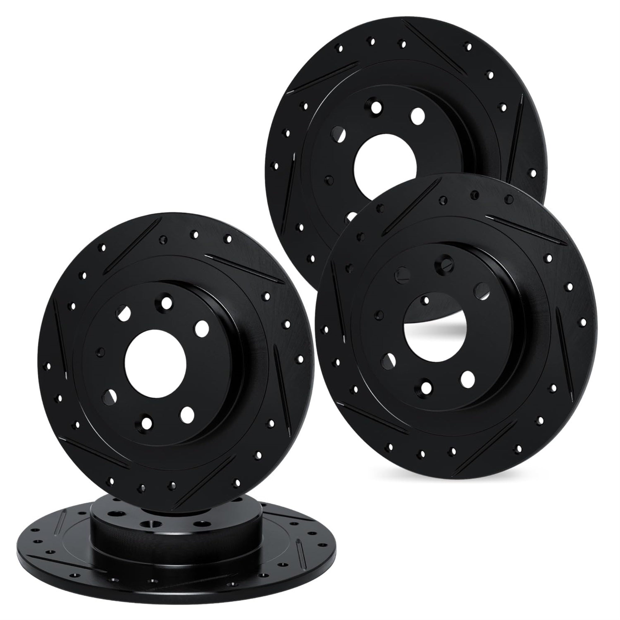 R1 Concepts Drilled and Slotted Black Disc Brake Rotor Set WHPN2-28000