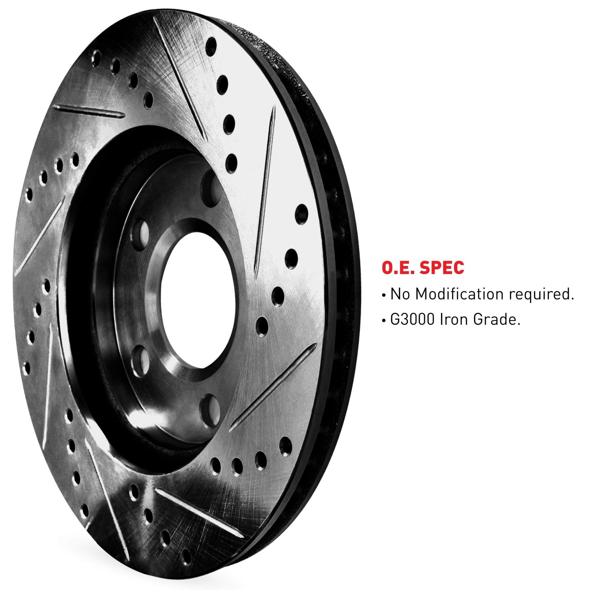 R1 Concepts Drilled and Slotted Black Disc Brake Rotor Set WHPN2-54105