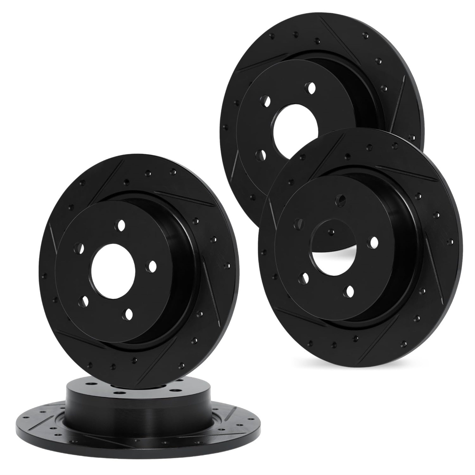 R1 Concepts Drilled And Slotted Black Disc Brake Rotor Set Whpn2-63039