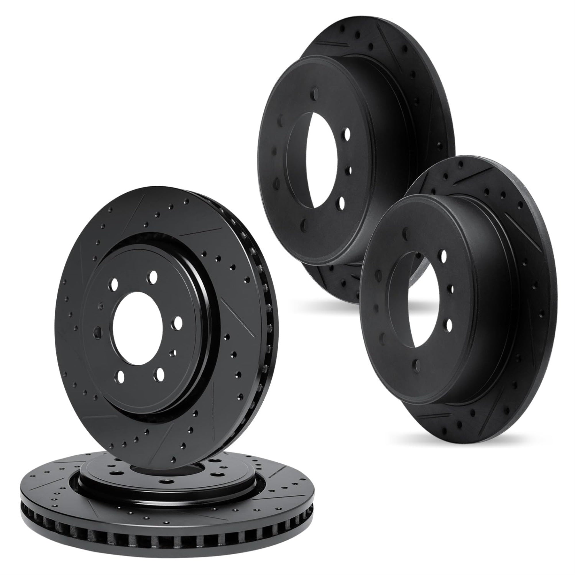 R1 Concepts Drilled And Slotted Black Disc Brake Rotor Set Whpn2-67018