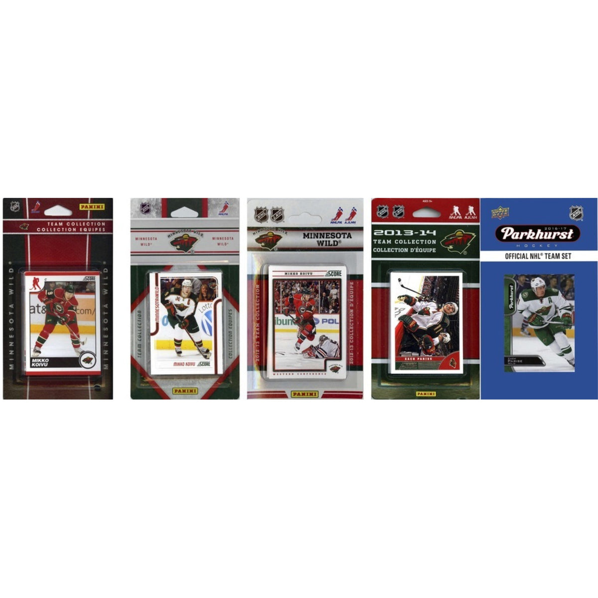 Nhl Minnesota Wild 5 Different Licensed Trading Card Team Sets