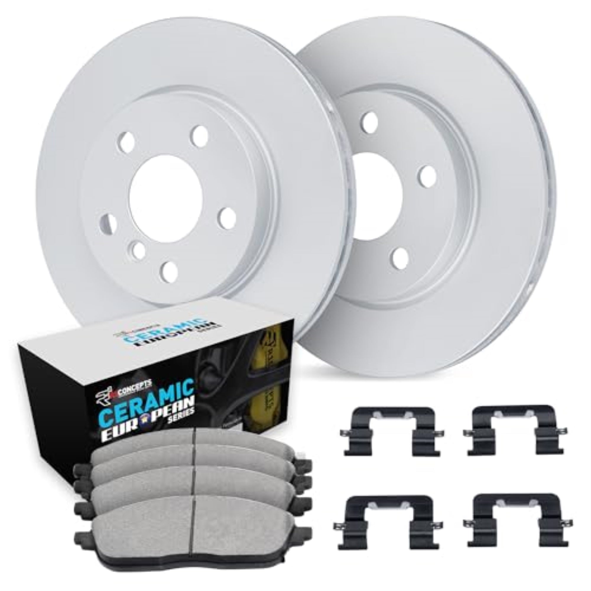 R1 Concepts Geomet Disc Brake Rotor Set With Euro Ceramic Pads And Hardware Wjth1-31028