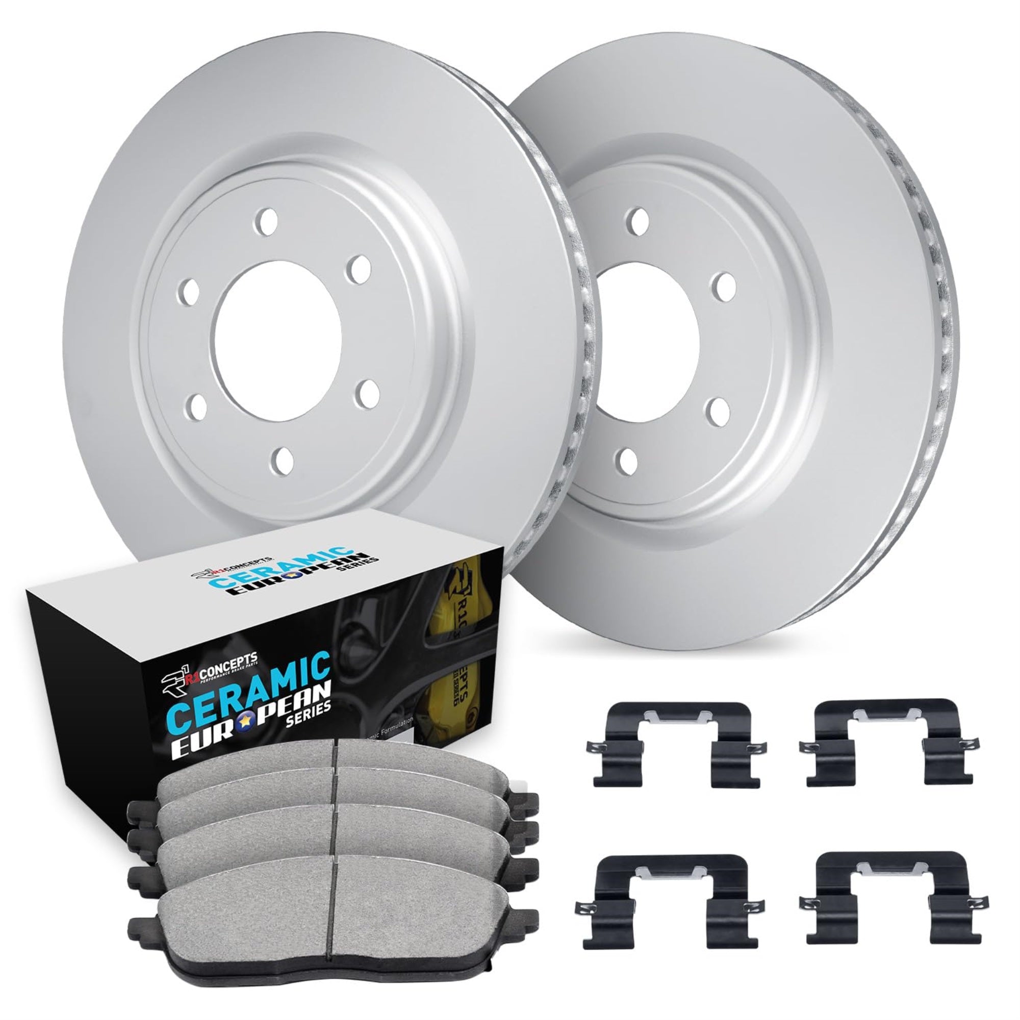 R1 Concepts Geomet Disc Brake Rotor Set With Euro Ceramic Pads And Hardware Wjth1-47006