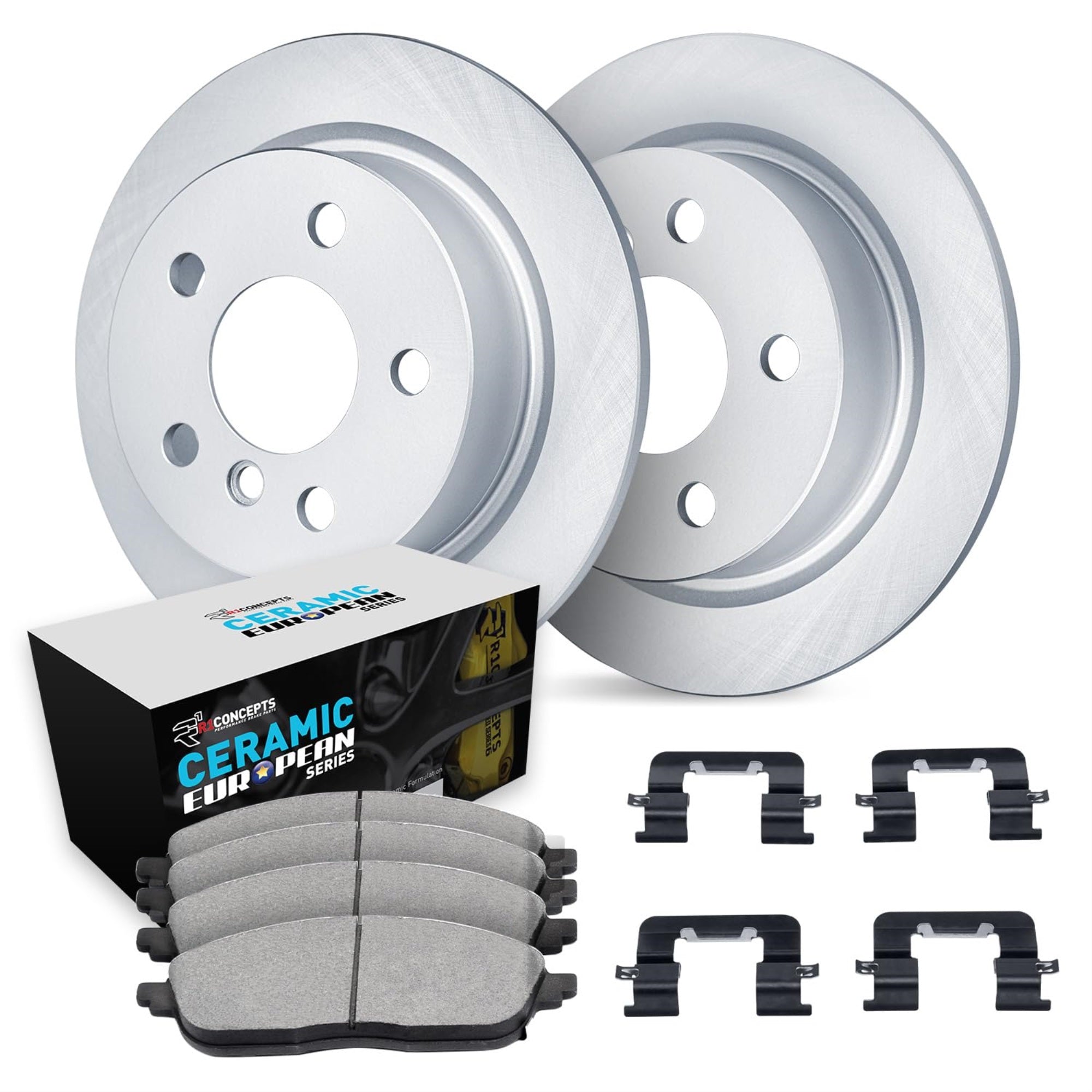 R1 Concepts GEOMET Disc Brake Rotor Set with Euro Ceramic Pads and Hardware WJTH1-73013