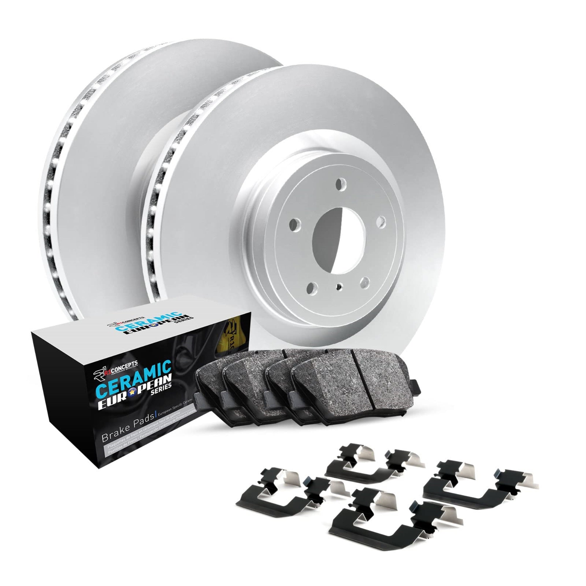 R1 Concepts Geomet Disc Brake Rotor Set With Euro Ceramic Pads And Hardware Wjth1-74005