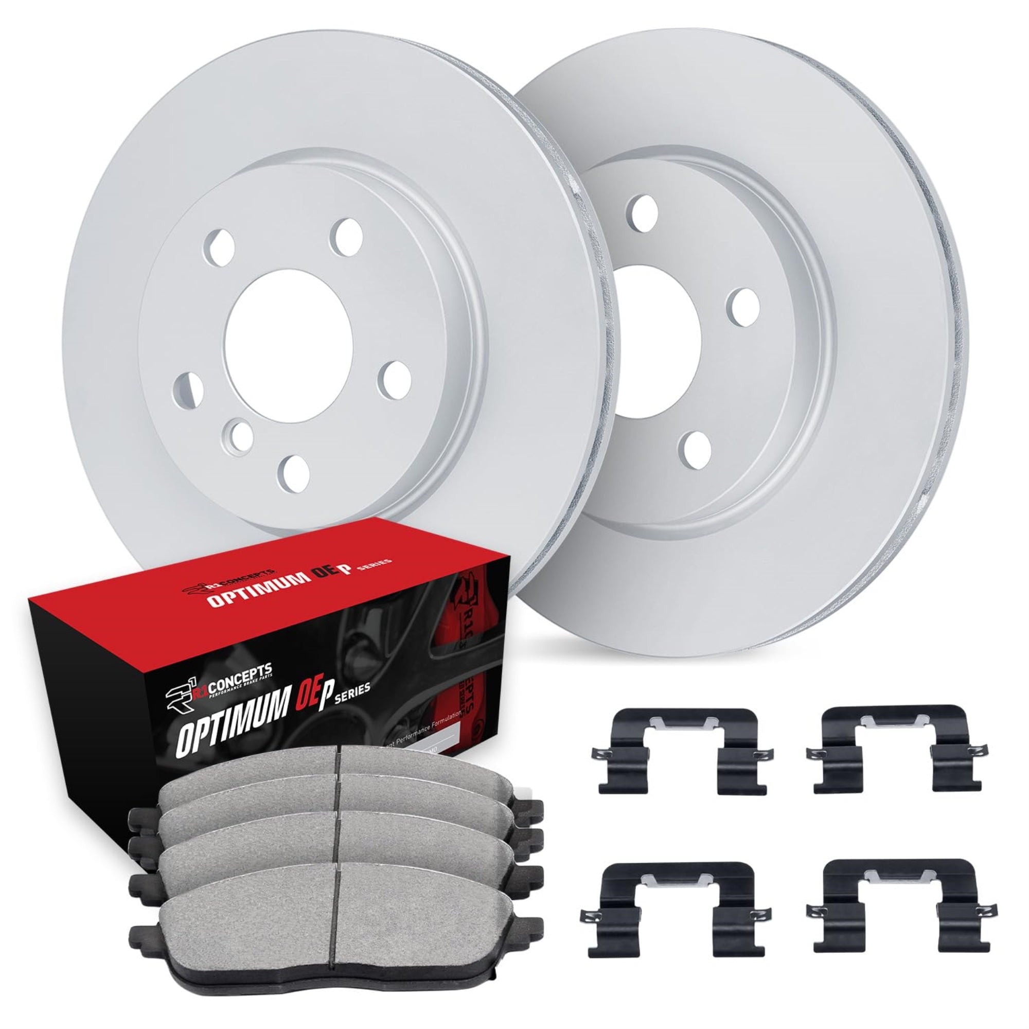 R1 Concepts GEOMET Disc Brake Rotor Set with Optimum Oe Pads and Hardware WJUH1-32013