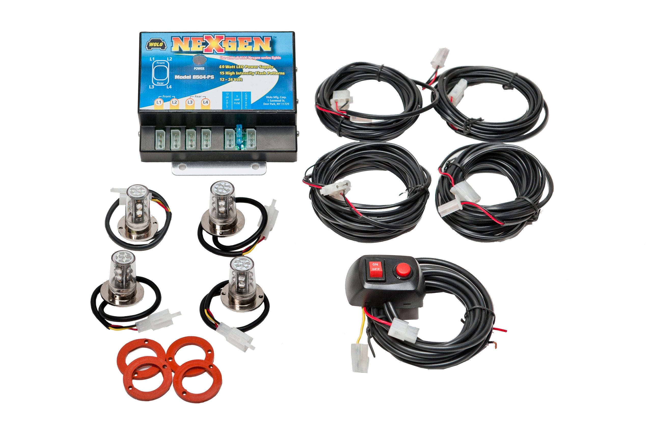Nexgen  Led Hide Away Kit Four (4) Outlet Power Supply 40Watt Four (4) Clear L