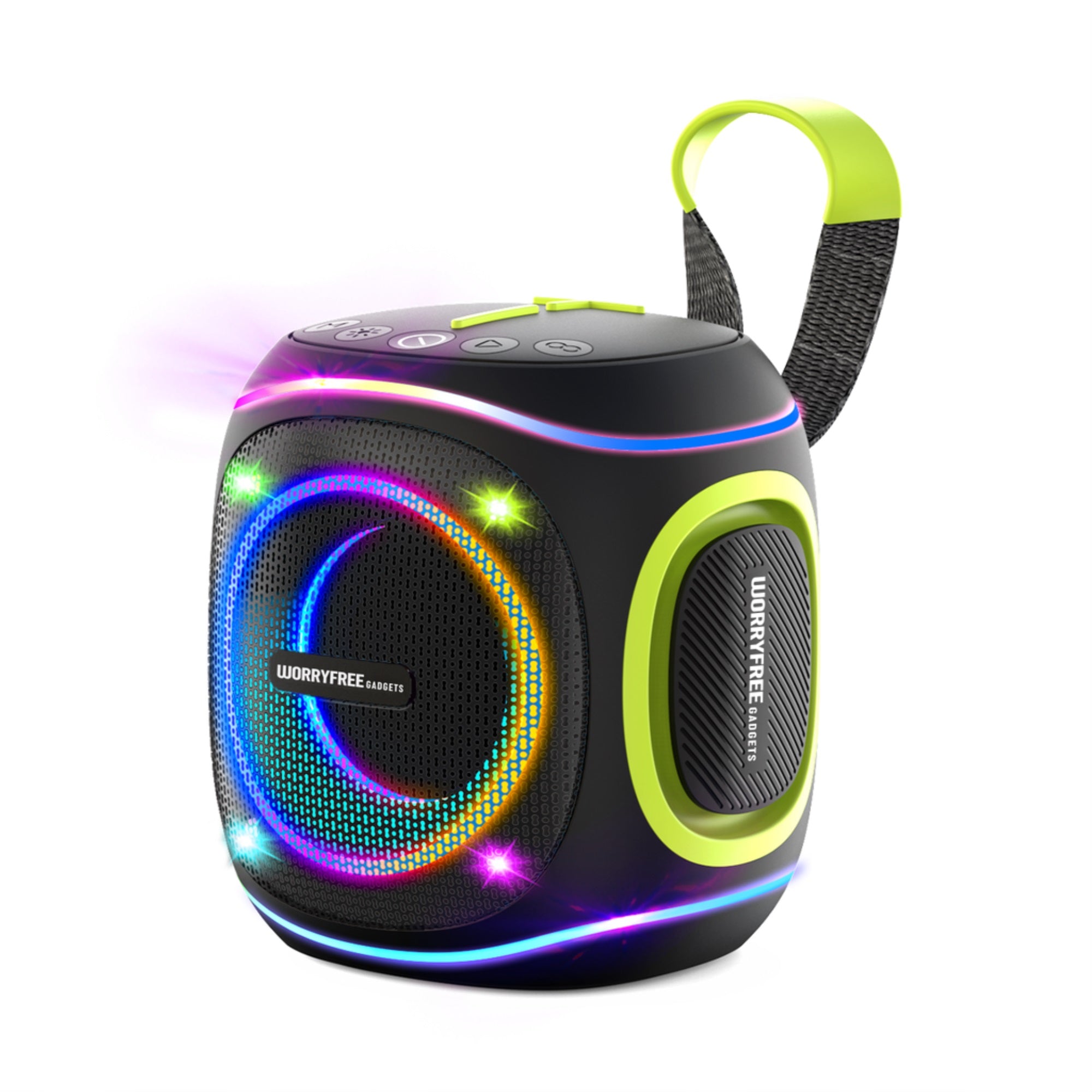 10W Wireless Bluetooth Speaker with Colorful RGB Lights, Black