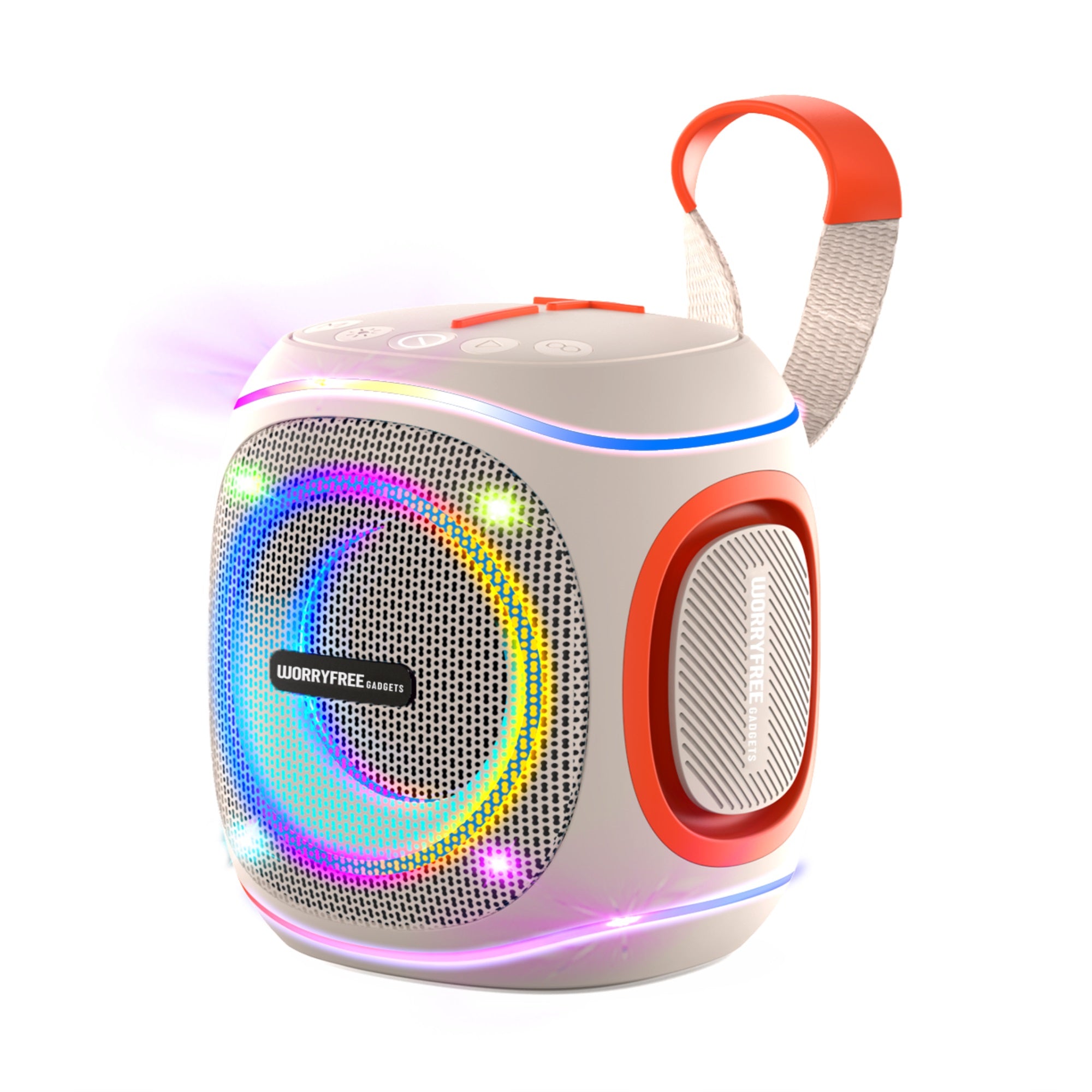 10W Wireless Bluetooth Speaker with Colorful RGB Lights, Off White