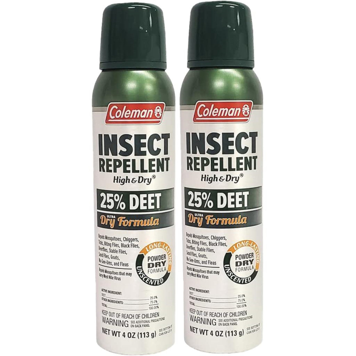 2023 Wpc Coleman 25% Deet High & Dry 4 Oz Aerosol Twin Pack