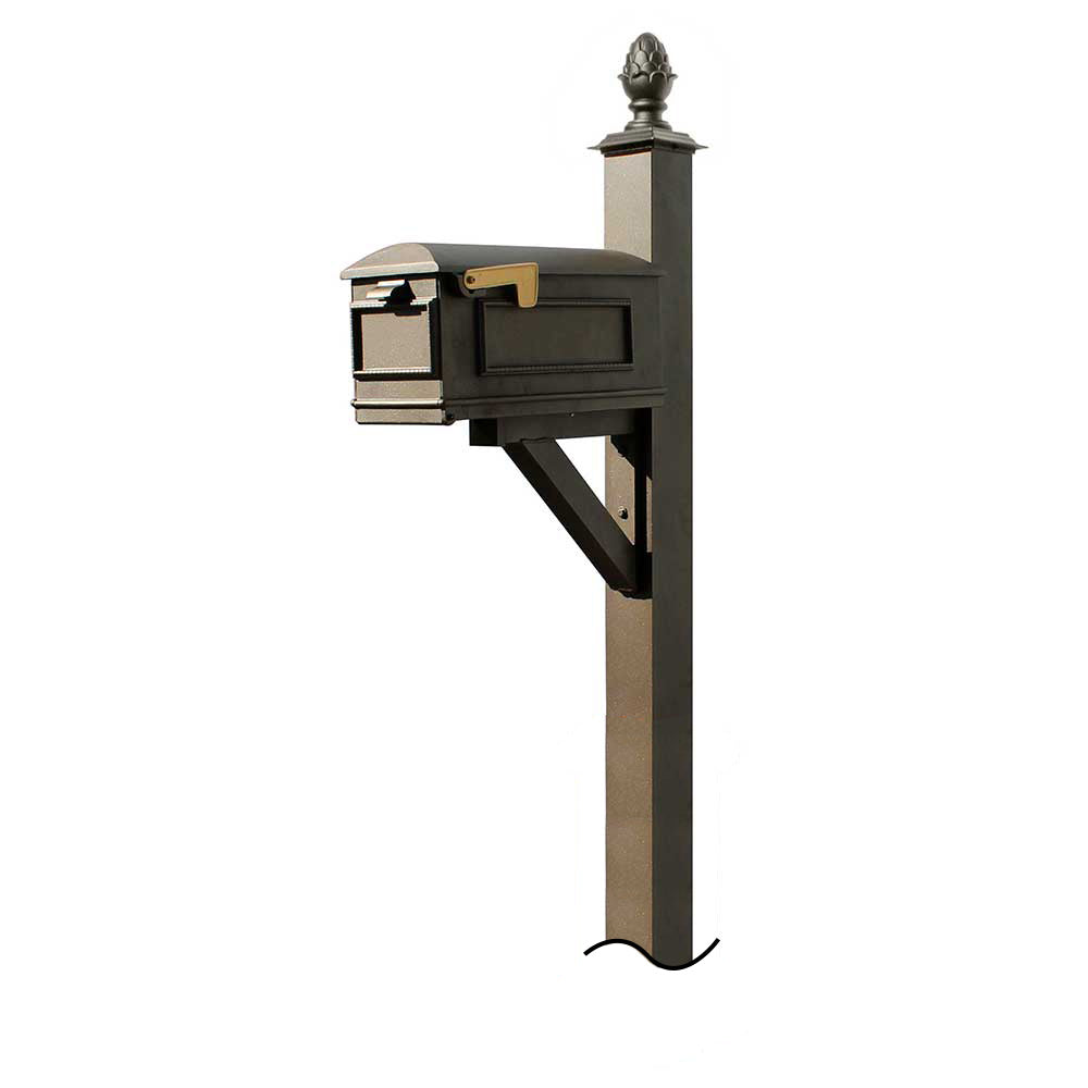 Westhaven System With Lewiston Mailbox (No Base) Pineapple Finial In (Bronze)