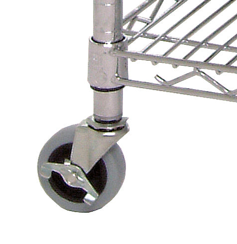 Casters, set of (4) 3" short stem swivel with brakes, polyurethane