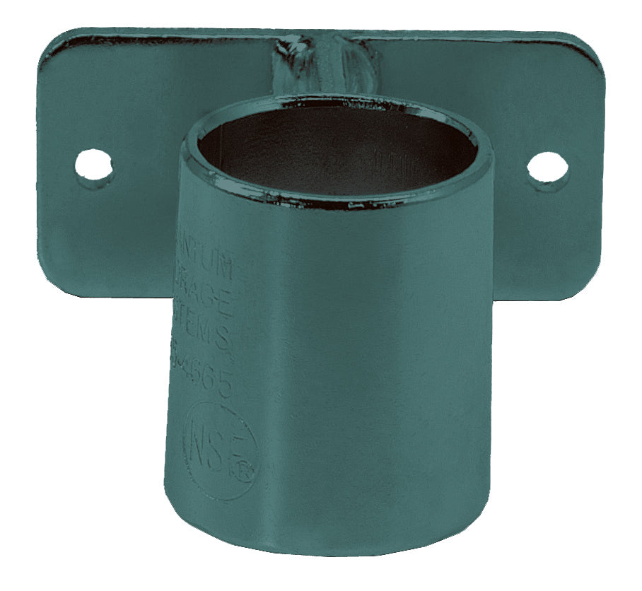 Post Wall Mount Bracket, for (1) post, green epoxy antimicrobial finish