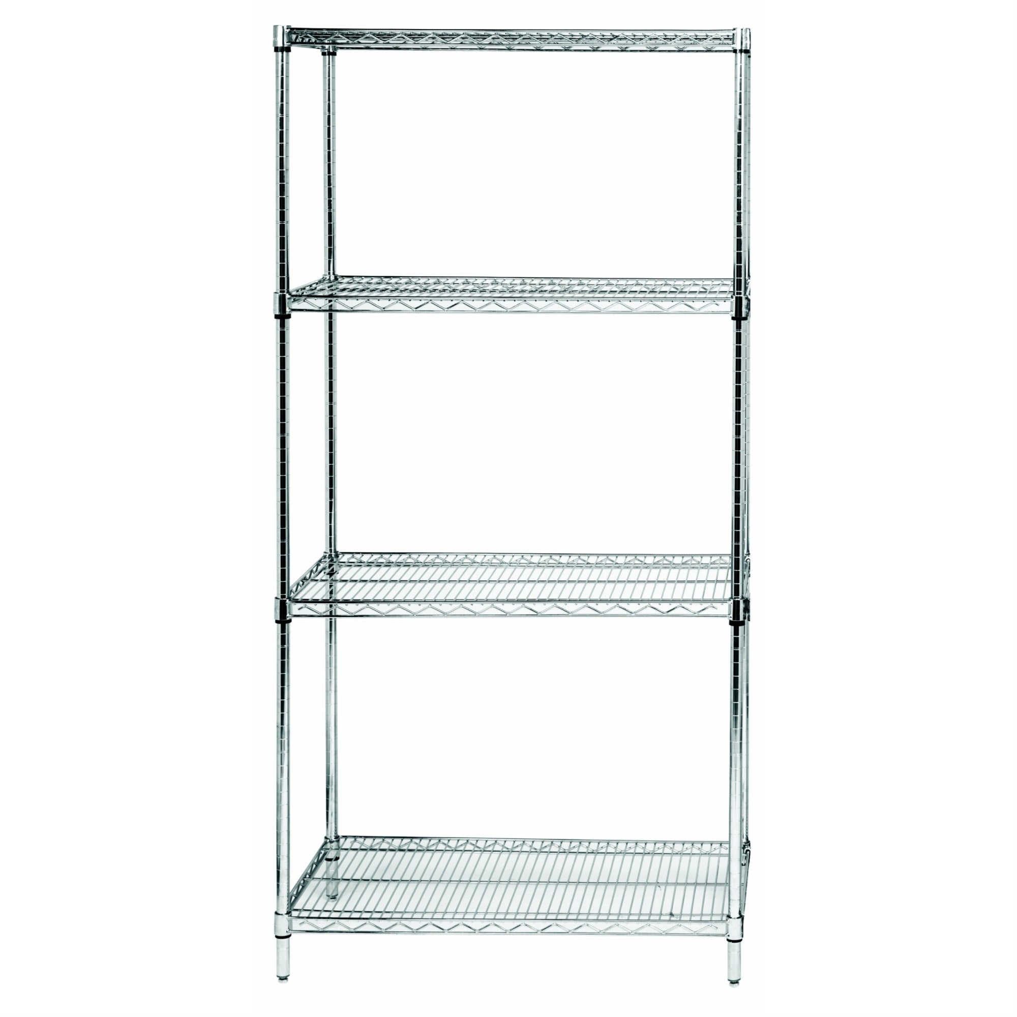 Wire Shelving Starter Kit, 48W X 24D X 54H, 600 - 800 Lb. Capacity, Includes (4) Wire Shelves And (4) Posts, 304 Stainless Steel
