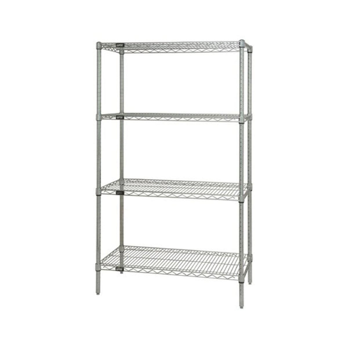 Wire Shelving Starter Kit, 72W X 24D X 54H, 600 - 800 Lb. Capacity, Includes (4) Wire Shelves And (4) Posts, 304 Stainless Steel