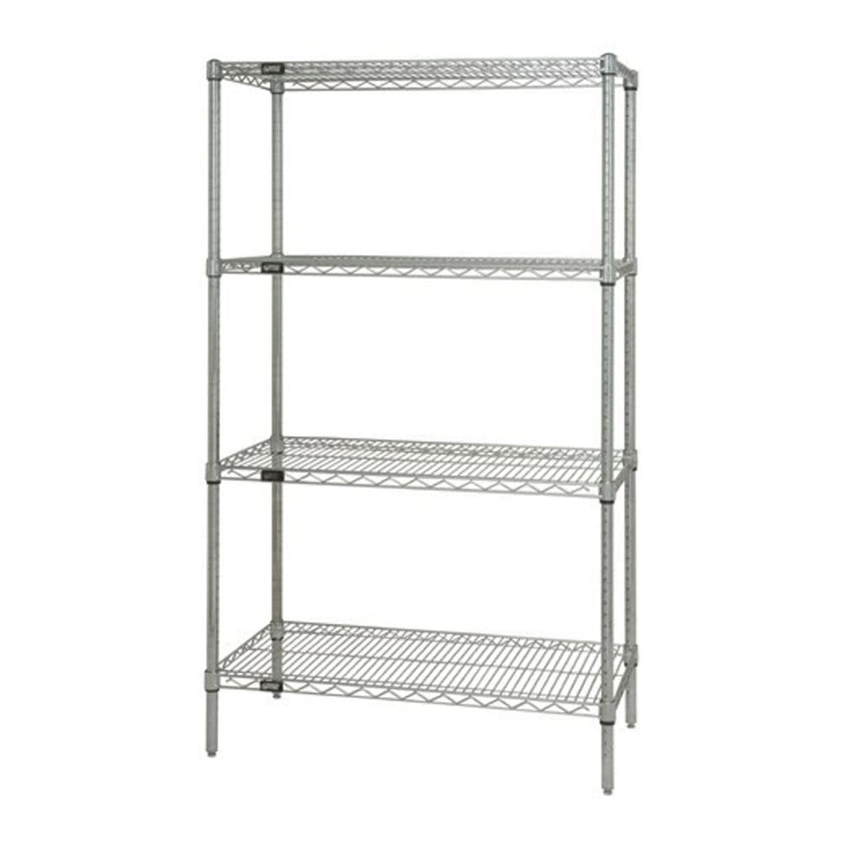 Wire Shelving Starter Kit, 72W X 30D X 54H, 600 - 800 Lb. Capacity, Includes (4) Wire Shelves And (4) Posts, Chrome Plated Finis