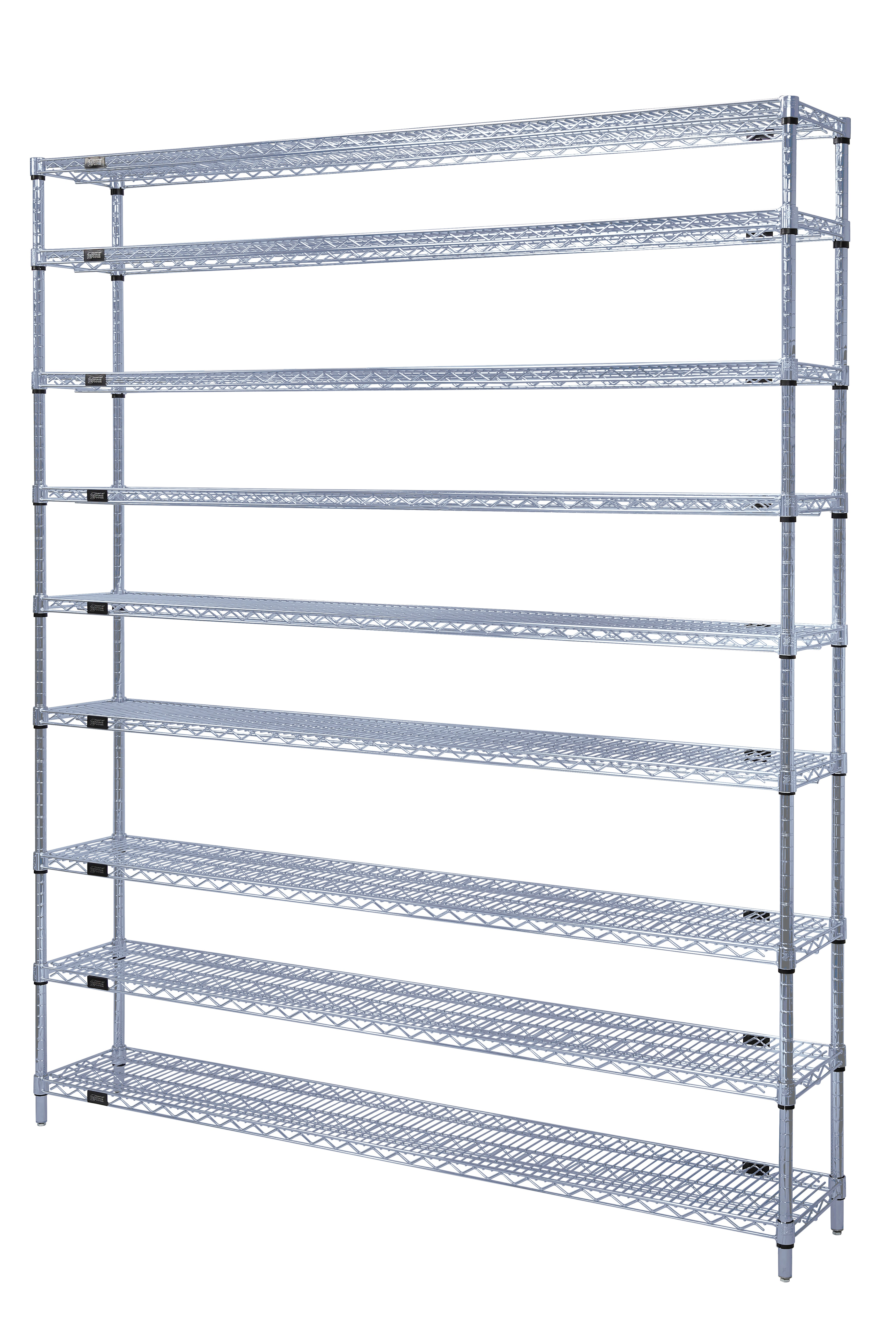 Wire Shelving Starter Kit, 30"W x 18"D x 86"H, 600 - 800 lb. capacity, includes (4) wire shelves and (4) posts, gray epoxy antimicrobial finish, NSF, shipped KD