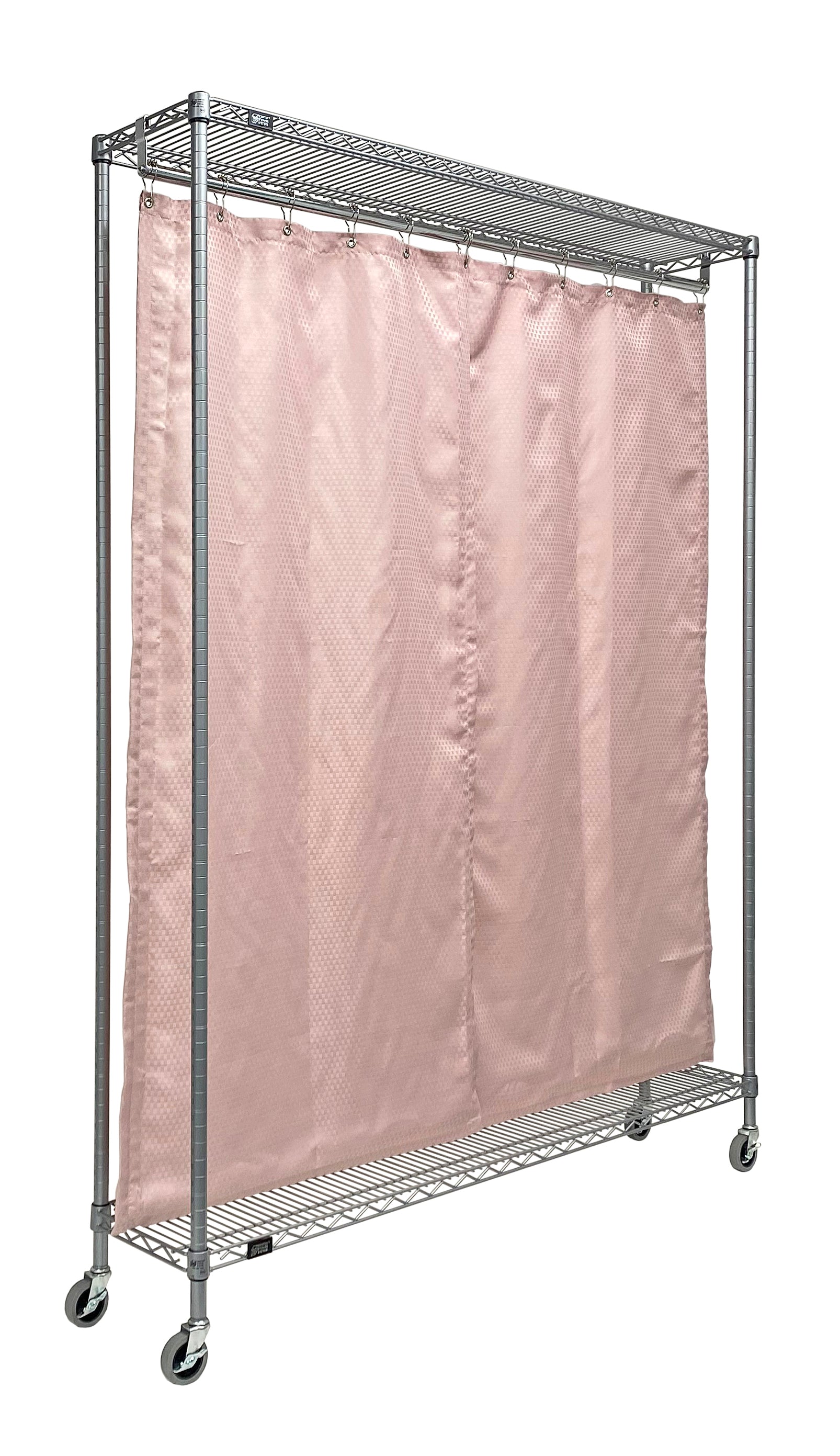 Mobile Privacy Partition, 60"W x 12"D x 78"H, includes curtain, gray epoxy antimicrobial finish