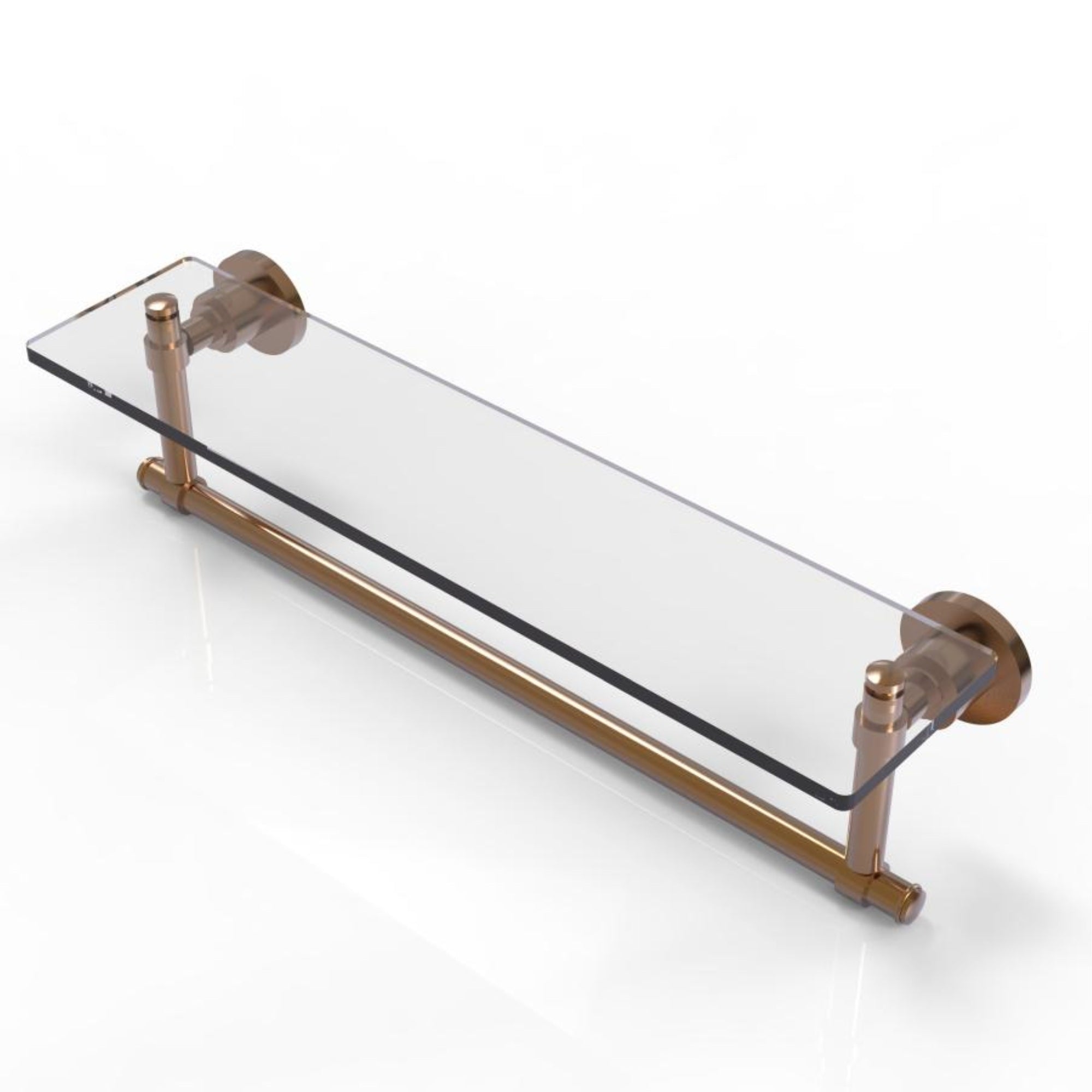 Washington Square Collection 22 Inch  Glass Vanity Shelf  With Integrated Towel Bar - Ws-1Tb/22-Bbr