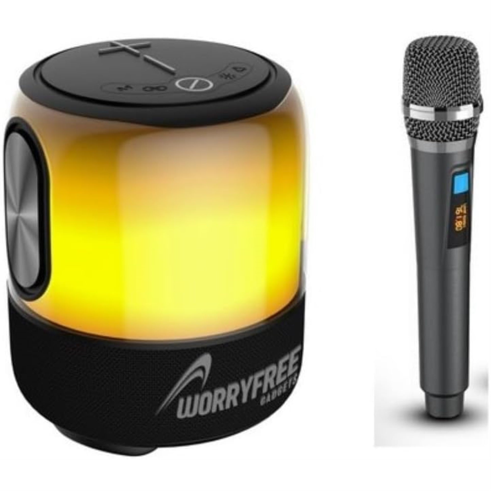 60W Portable Bluetooth Speaker with RGB Lights and 1 Microphone, Black