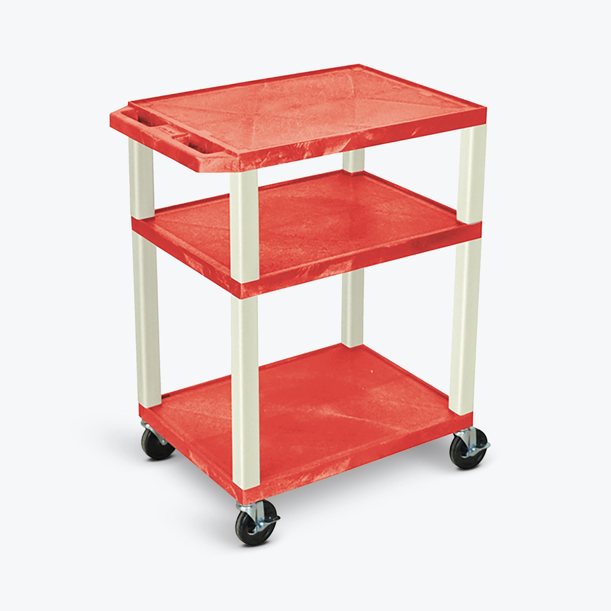 34H Av Cart - Three Shelves - Putty Legs