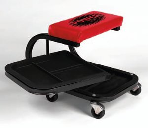 Dualtray Padded Technician Seat Red Vinyl
