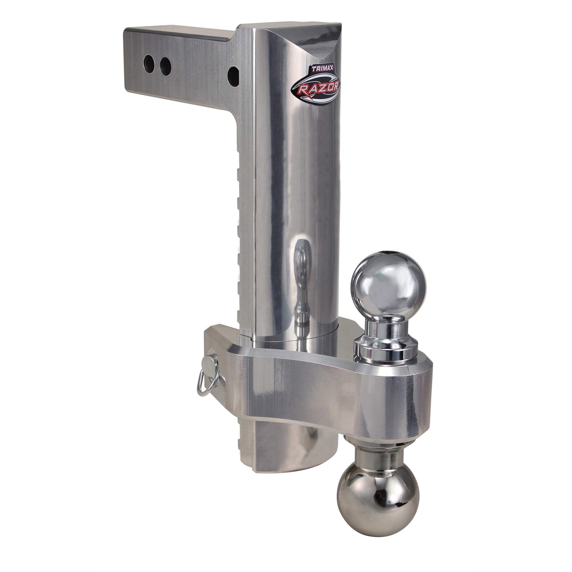 Trimax Heavy Duty Trz12Alhd 12' Pin & Clip Aluminum Drop Hitch For 2-1/2' Receivers Includes Dual Balls,Silver