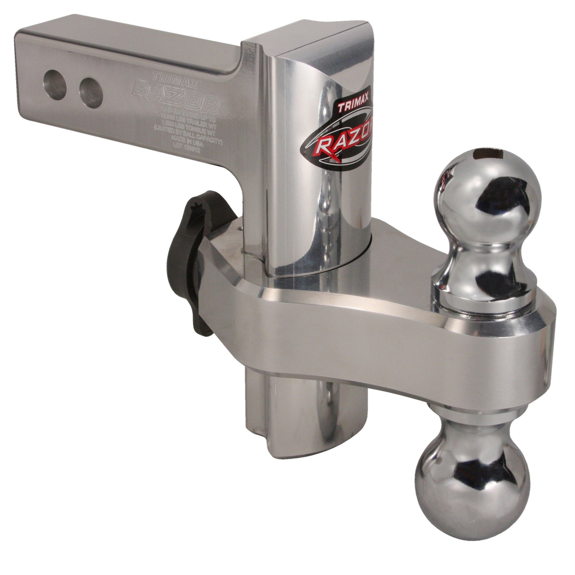 Trimax Trz6Al 6' Premium Aluminum Adjustable Hitch With Dual Hitch Ball And T5 Receiver Lock
