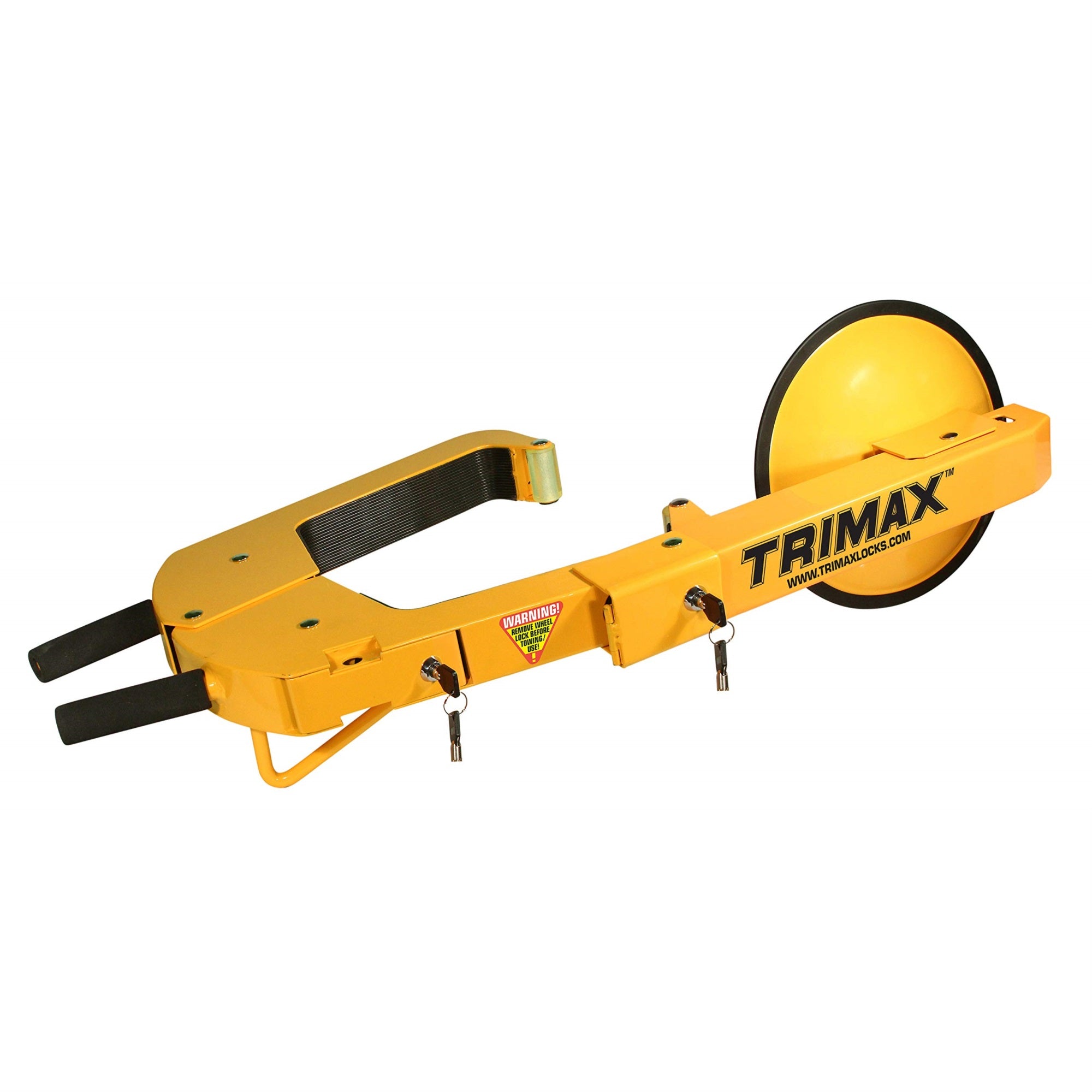 Trimax Twl400 Larger Ultra-Max Adjutable Wheel Lock With Disc Cover Free Pad Lock, Yellow
