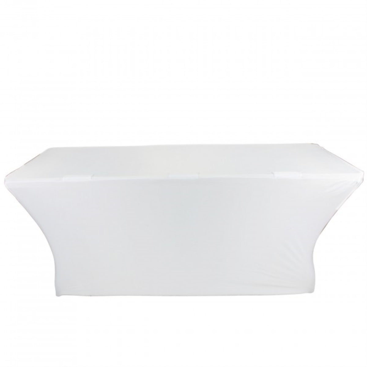 Prox X-St6W 6 Ft. Open Back Spandex Table Cover/Scrim - White