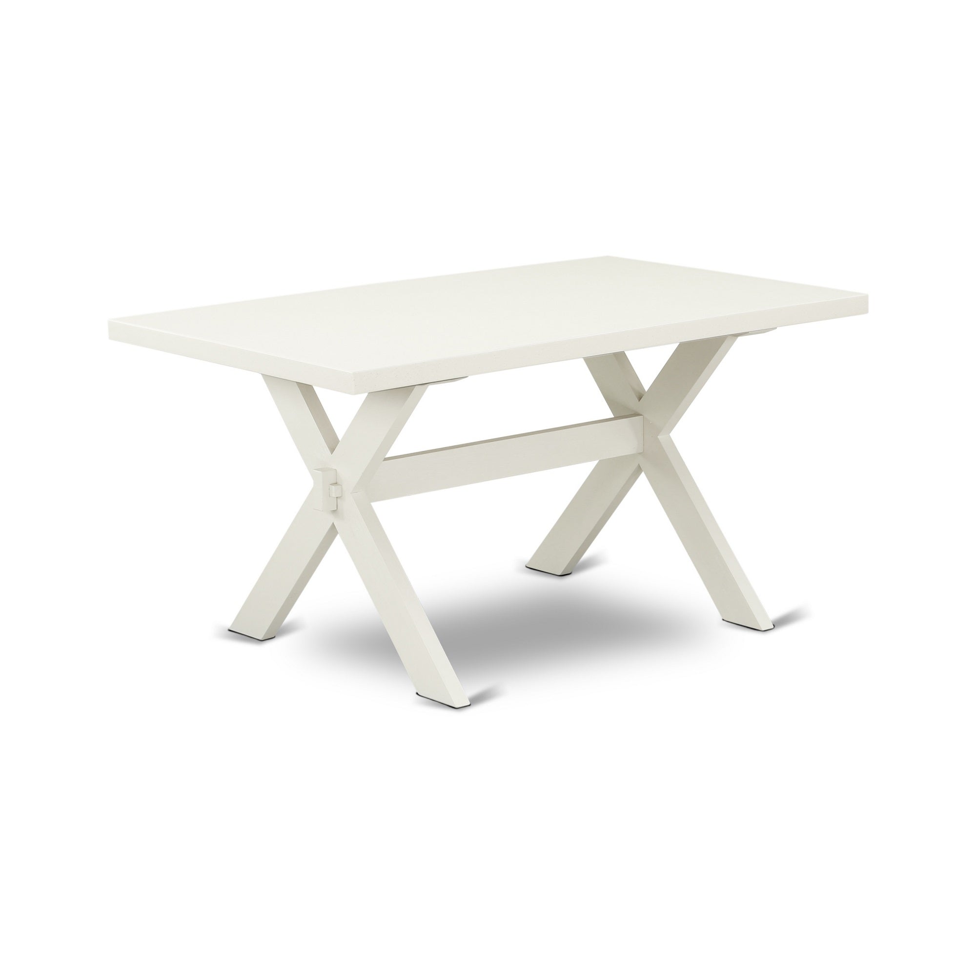 Ergode 6-Piece Dining Table Set - Modern Design, High-Quality Materials, Baby Blue Upholstered Chairs, Linen White Finish, Asian Wood Construction, Easy Assembly.