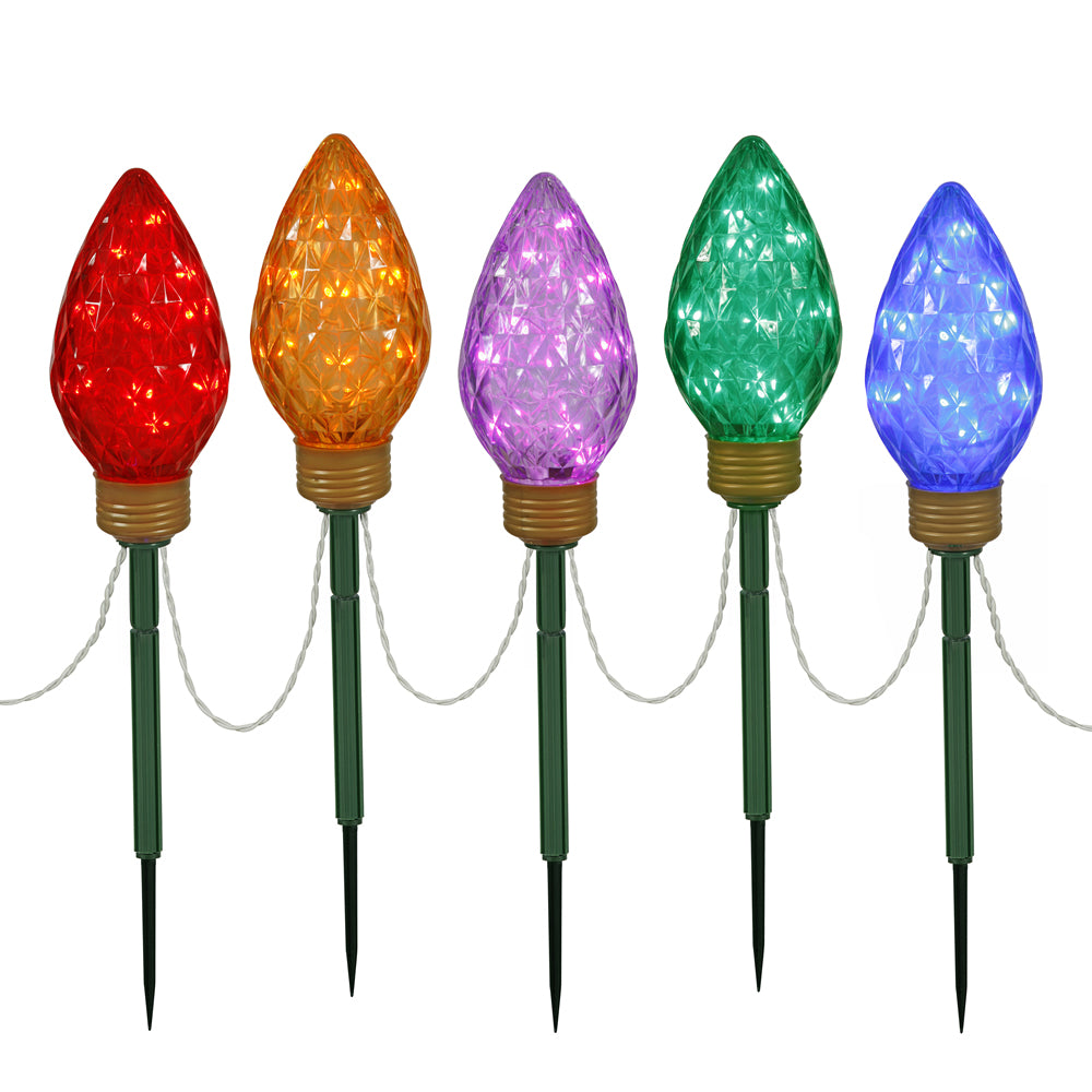 Vickerman 100Lt x 8.5″ LED Multi C9 5Pc Stake 24″S - X106430