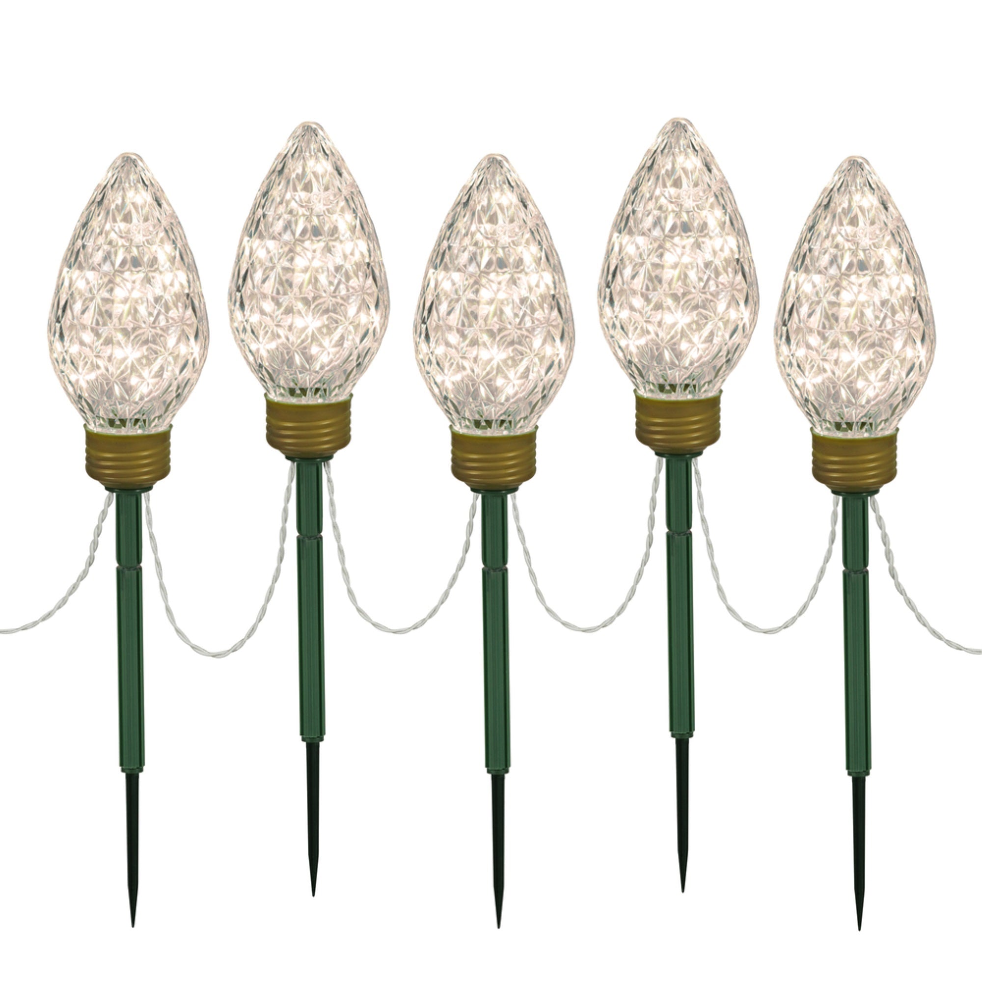 100Lt x 8.5” LED WmWti C9 5Pc Stake 24”S