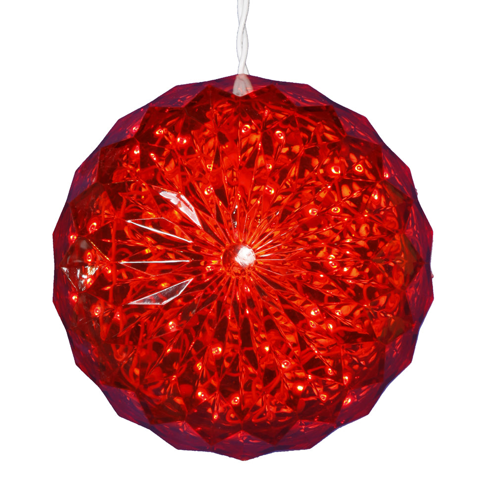 Vickerman 30Lt x 6″ LED Red Crystal Ball Outdoor - X106603