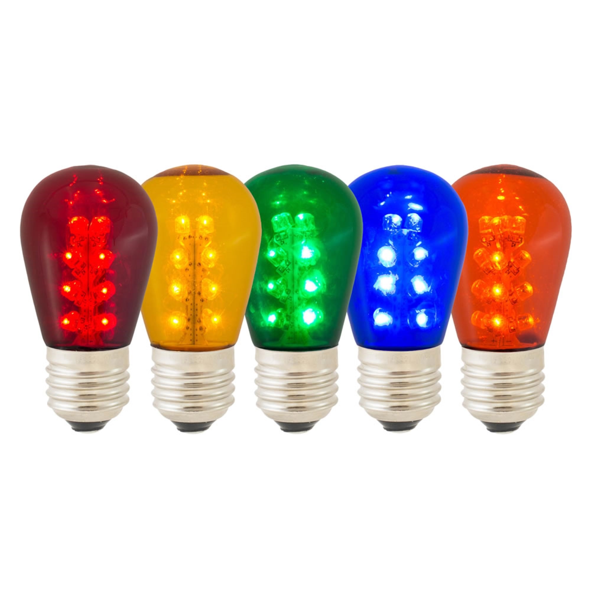 S14 LED Multi Transp Bulb E26 Base 5/pk
