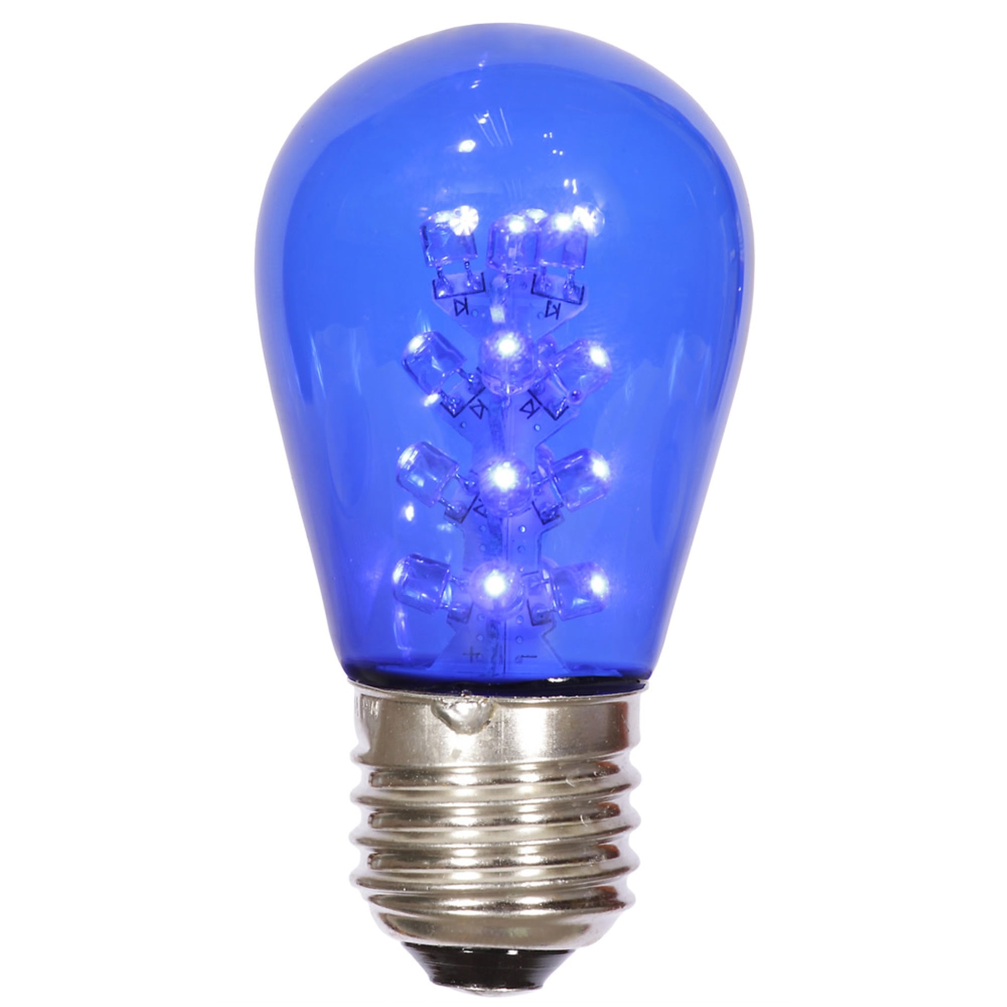 S14 LED Blue Transp Bulb E26 Base 5/pk