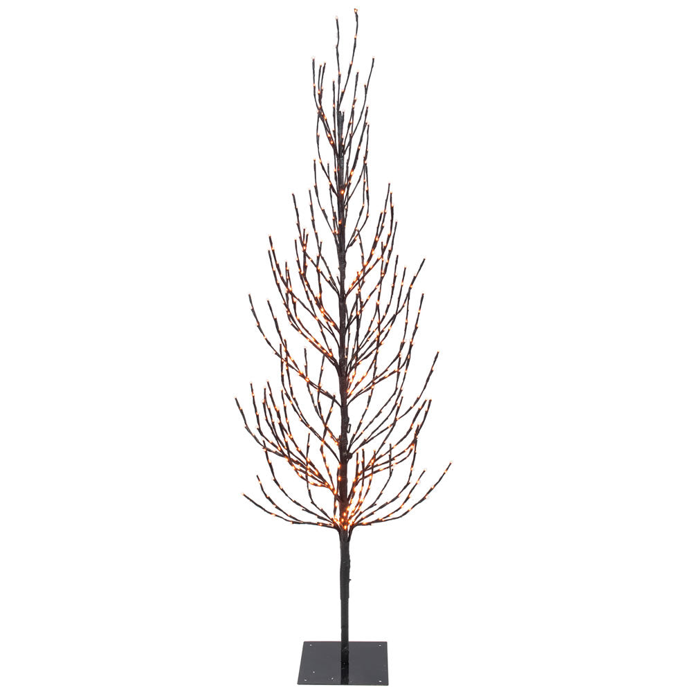 Vickerman 7' Brown Tree LED680 Orange Flat Base - X167871