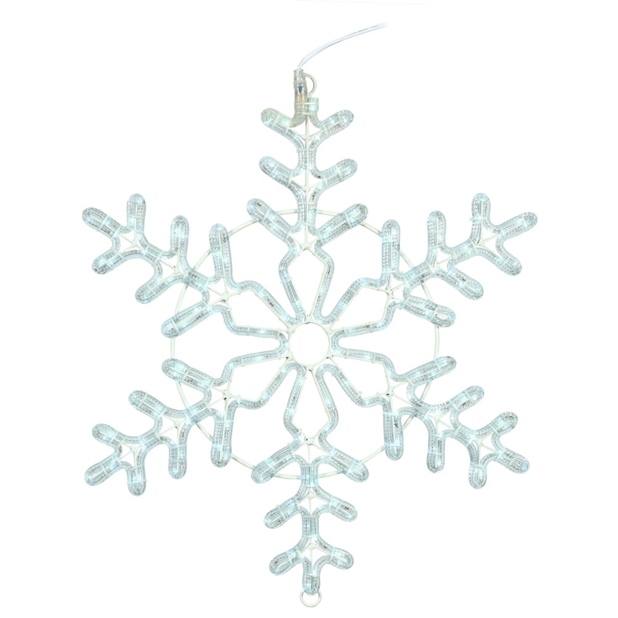 24” PureWht LED Forked Snowflake