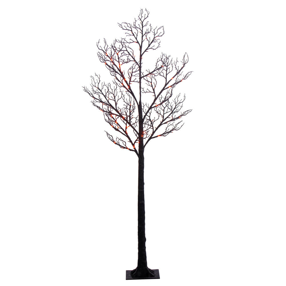 6' Black Twig Tree 96 Purple/Orange LED
