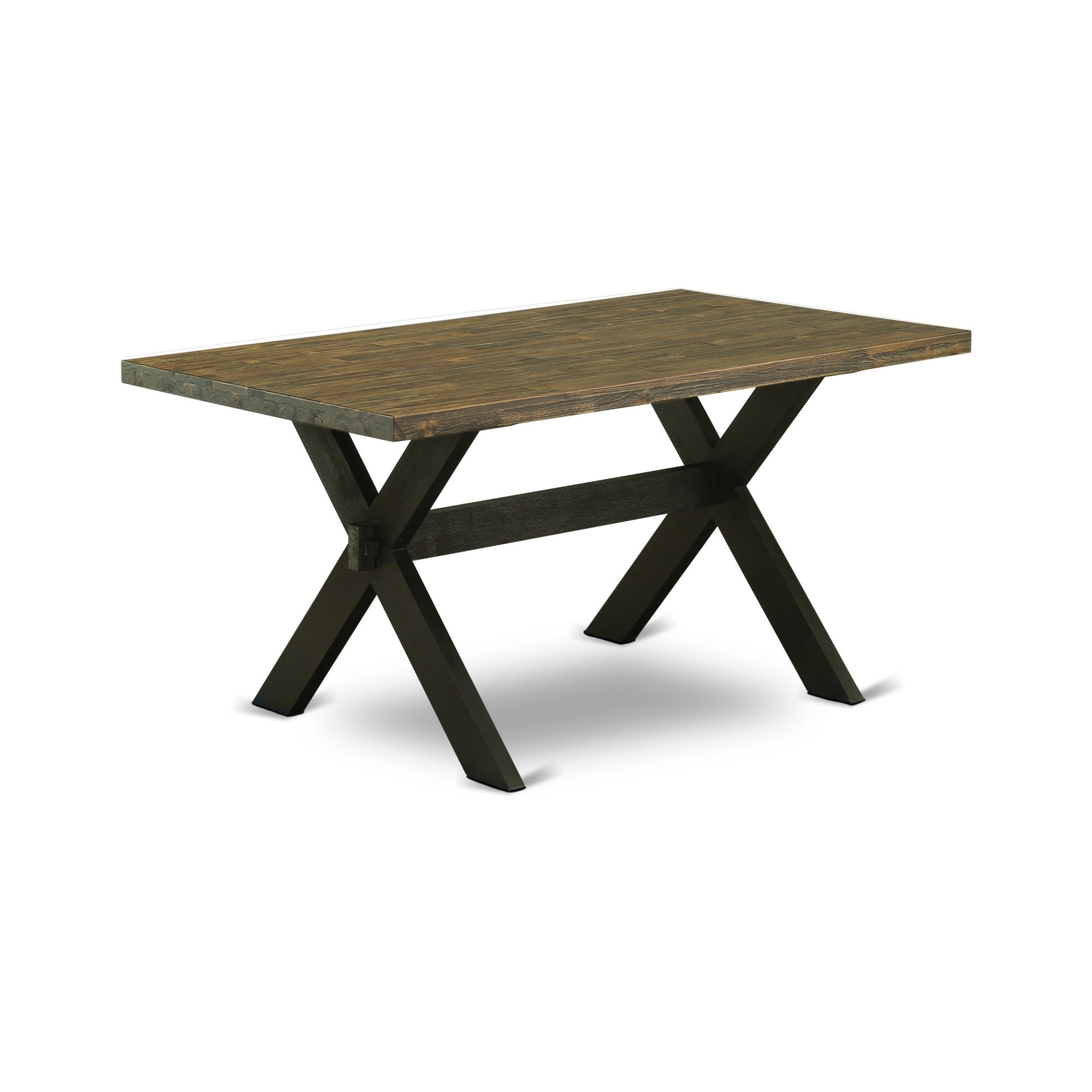 East West Furniture X676El635-7 - 7-Piece Dining Table Set - 6 Upholstered Dining Chairs And A Rectangular Table Hardwood Structure